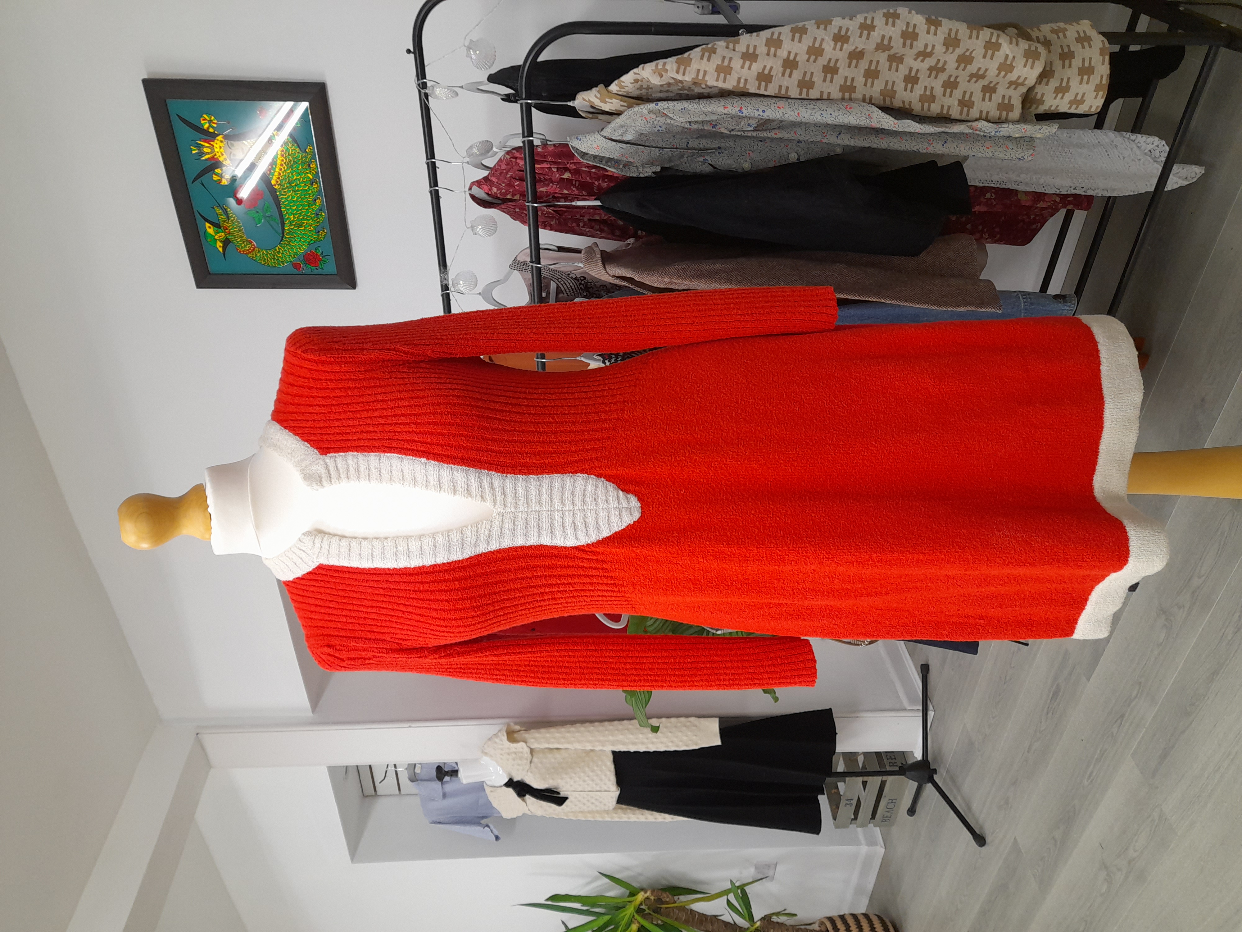 Red Knitted Orange Dress