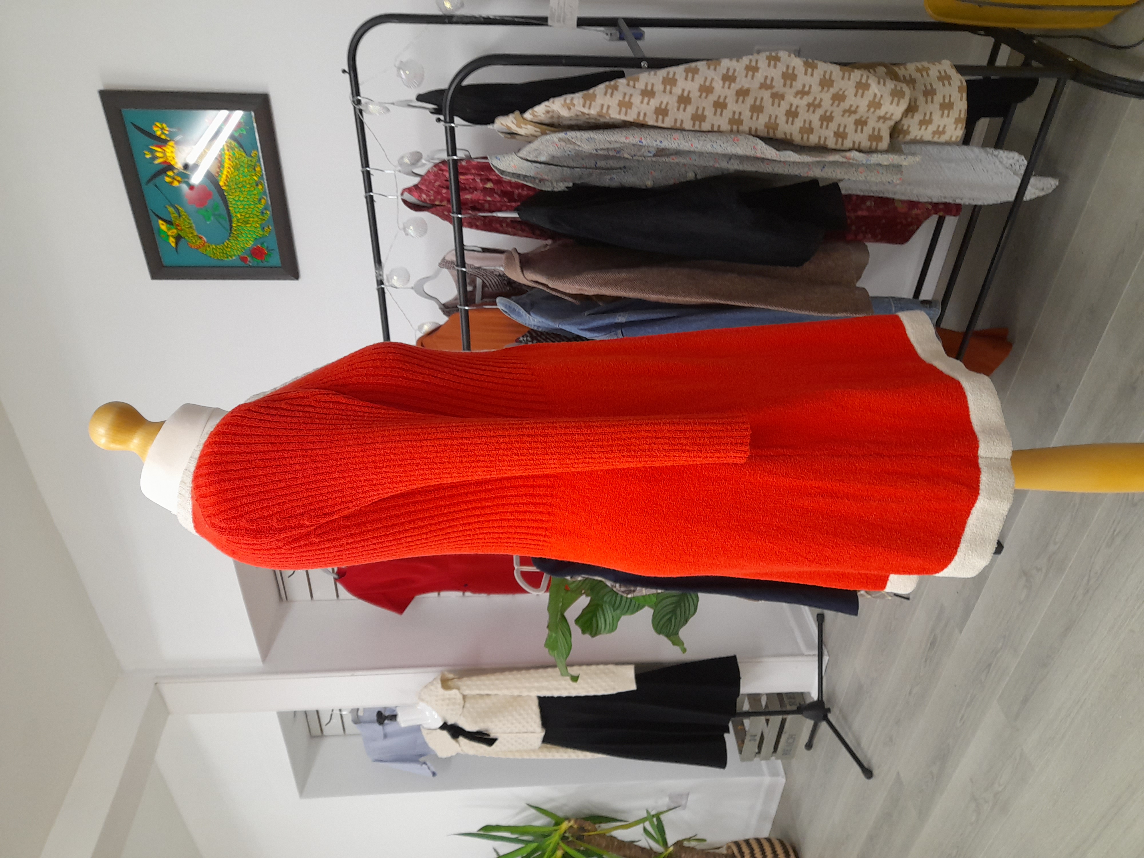 Red Knitted Orange Dress
