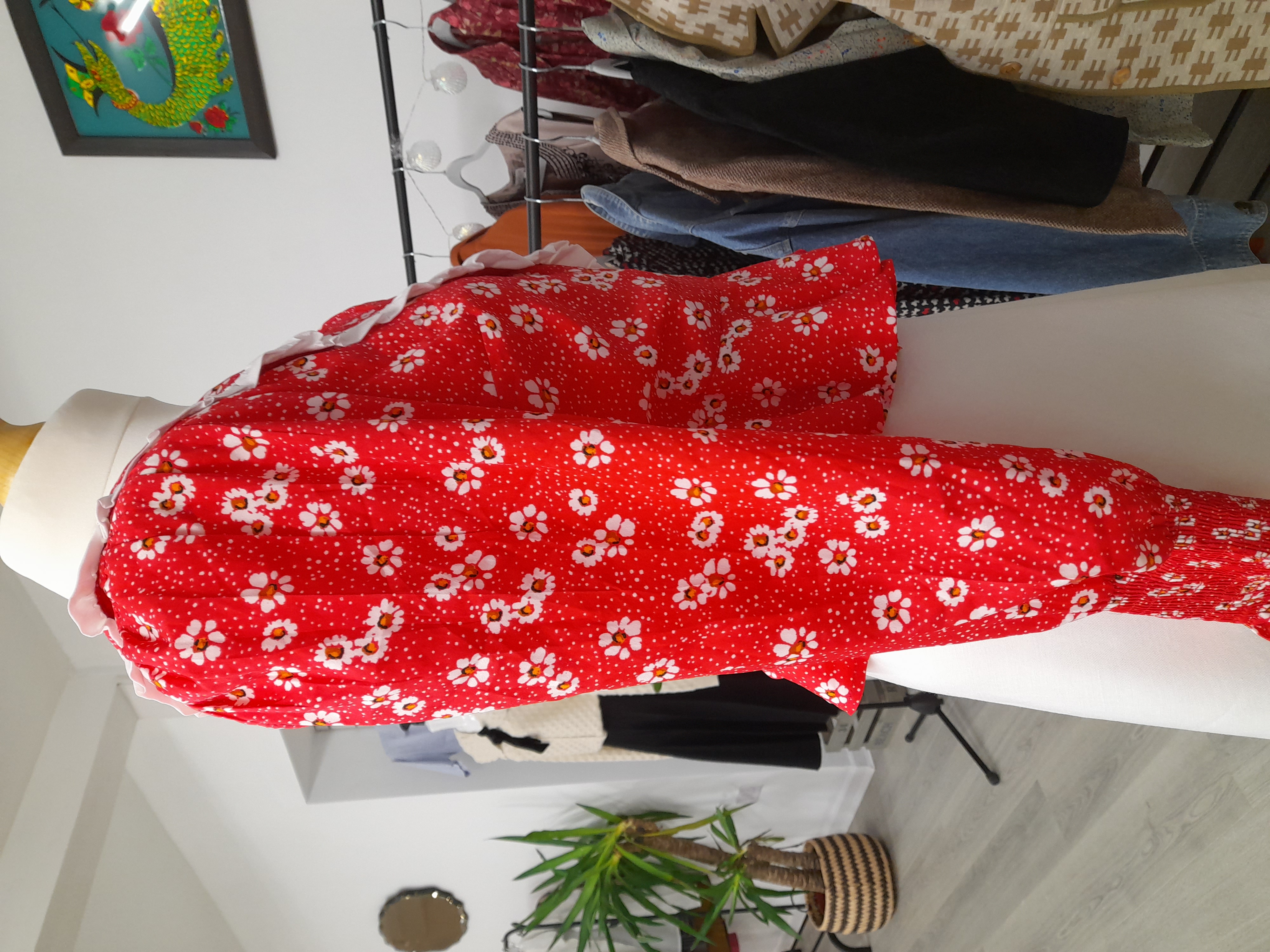 Wednesday's Girl Red Floral Blouse 