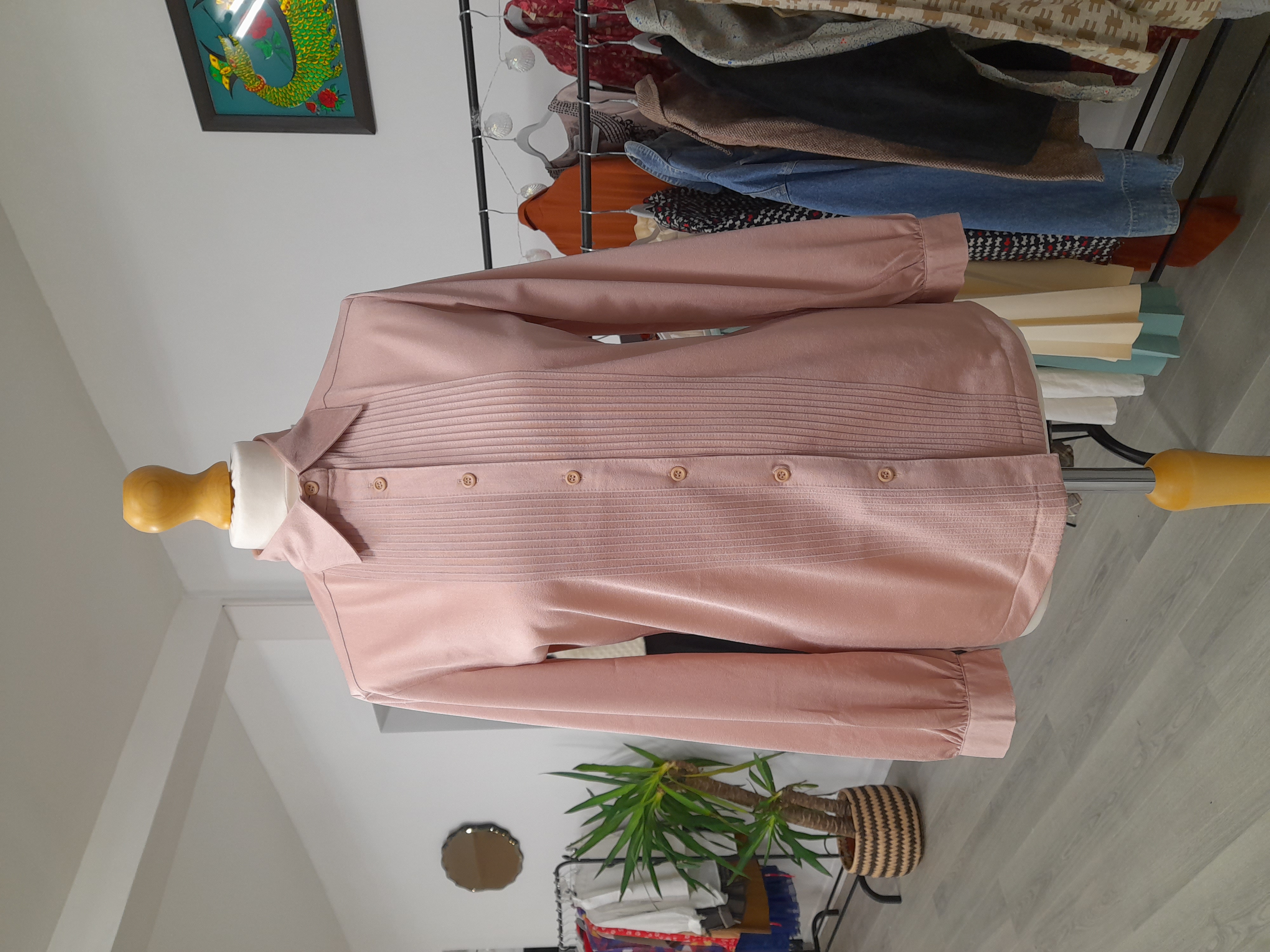 Retro Light Pink Blouse