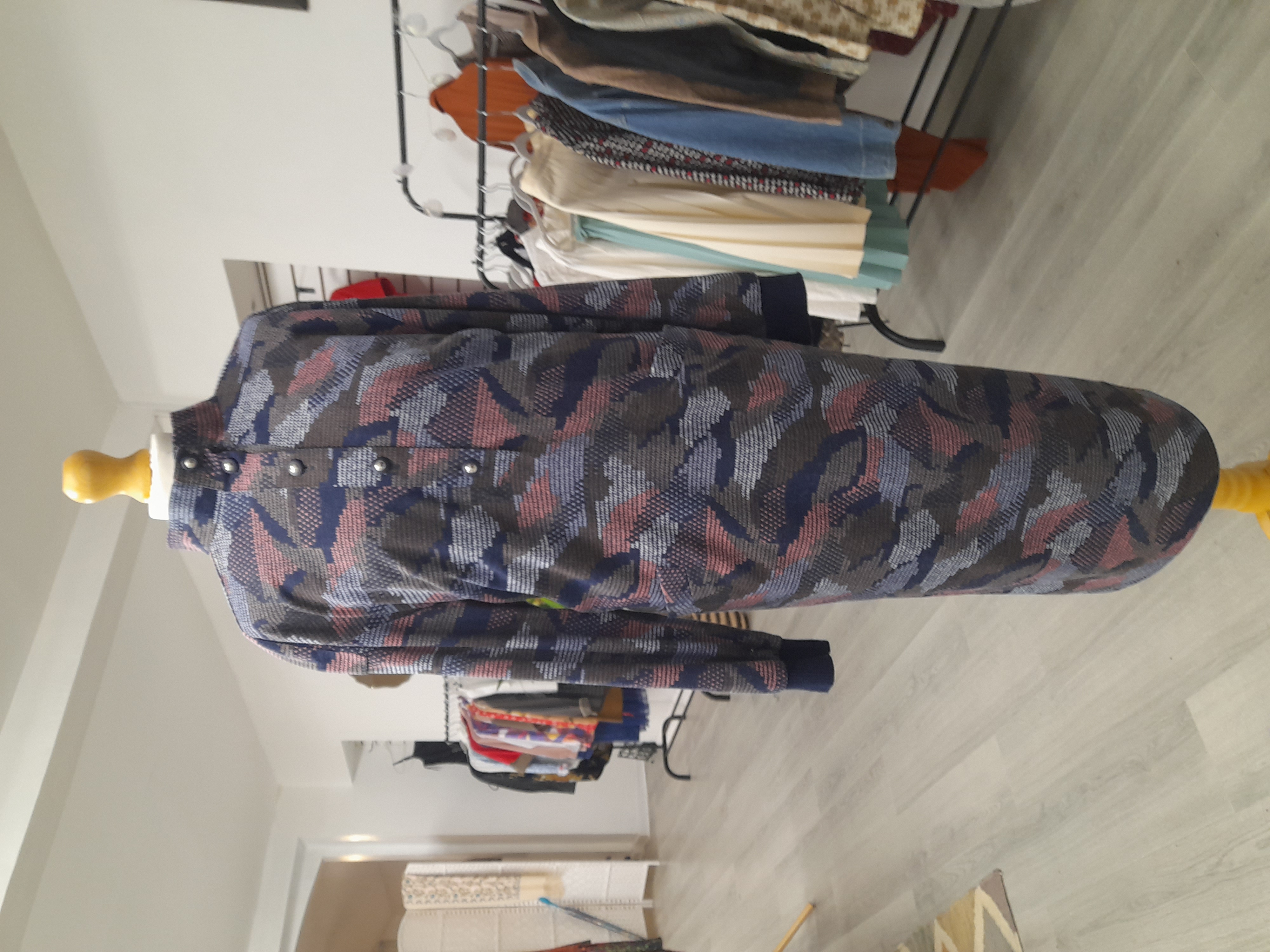 Patterned Long-Sleeve Dress