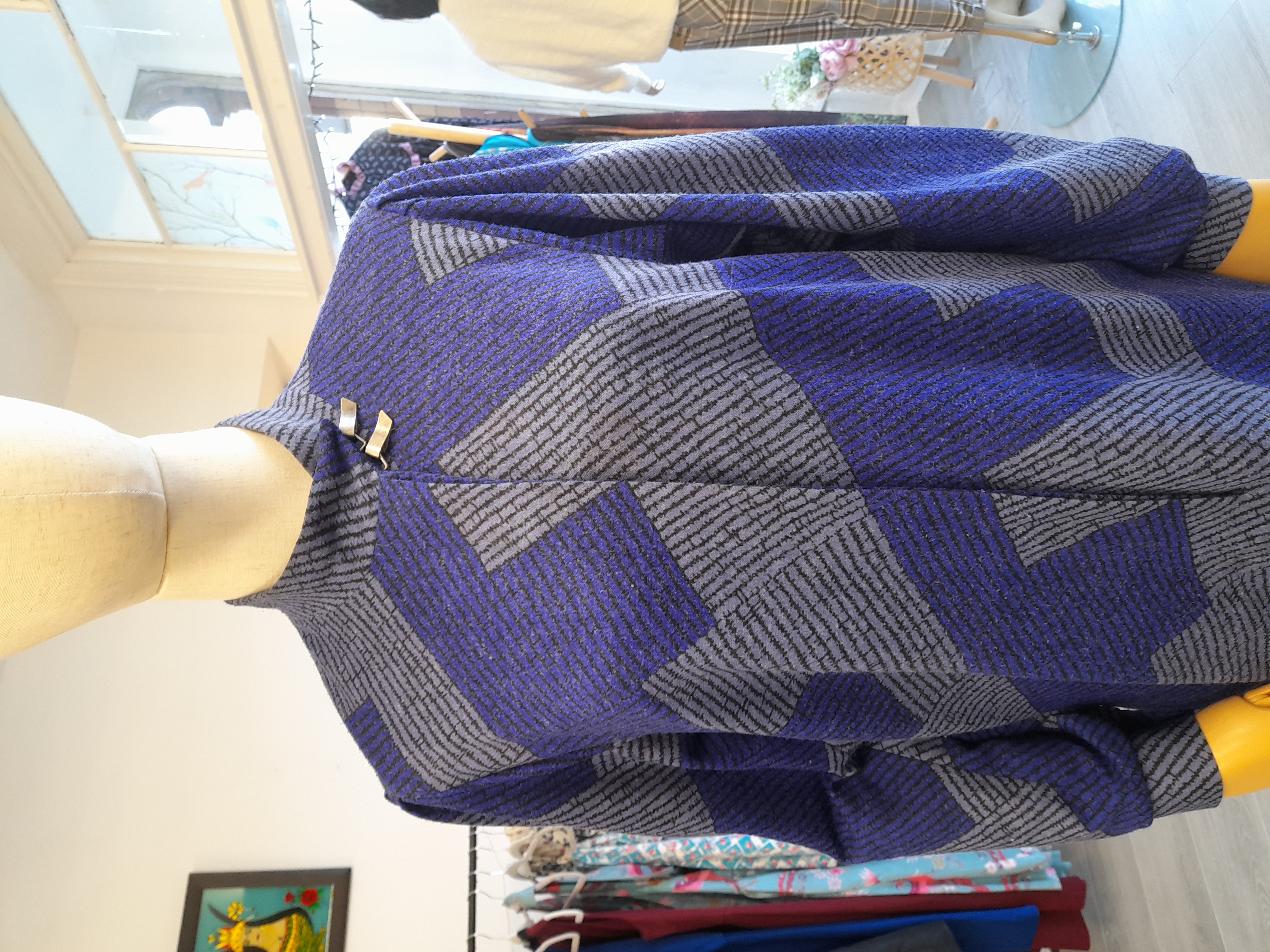 70s Purple and Grey Midi dress 