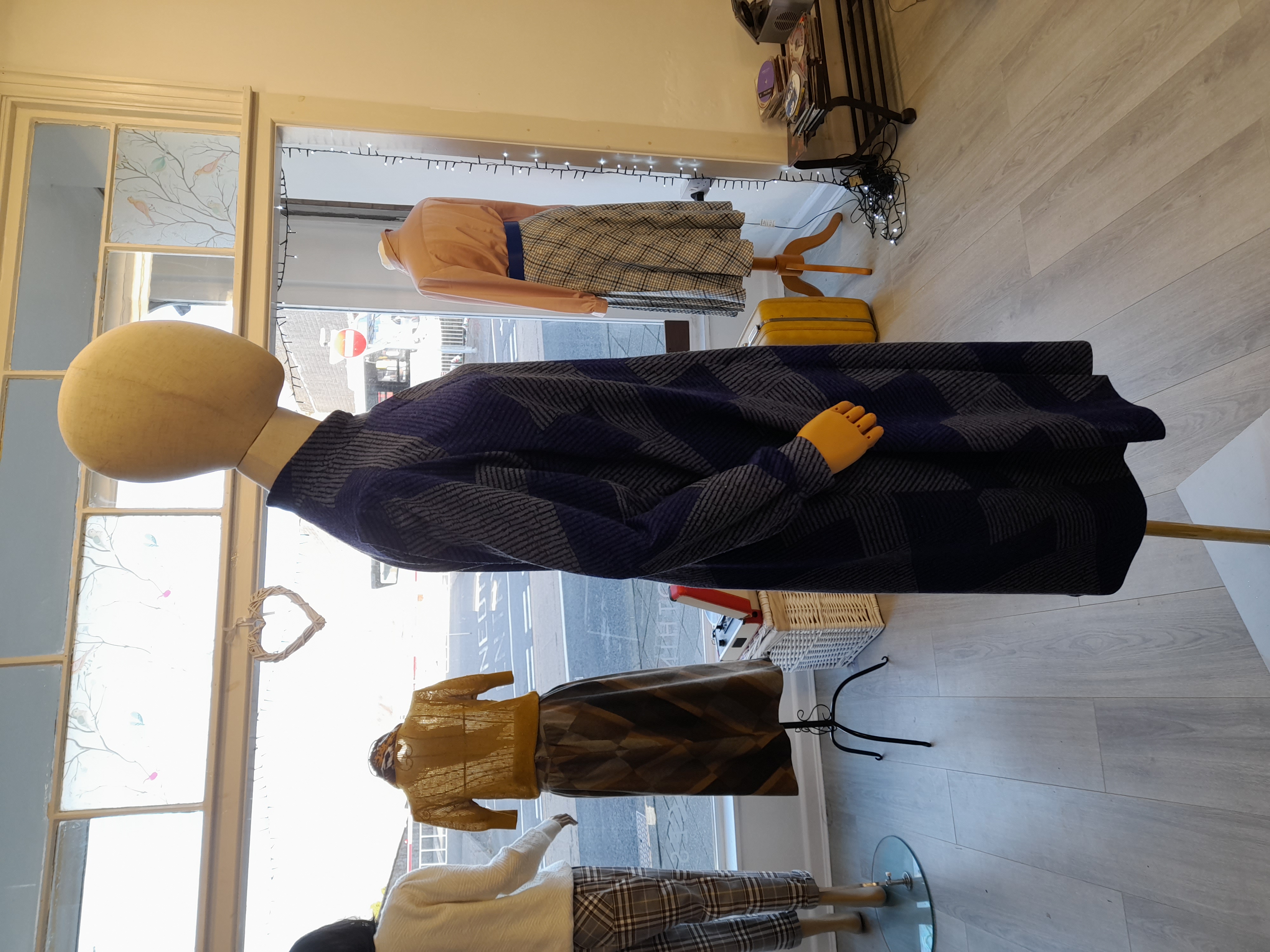 70s Purple and Grey Midi dress 