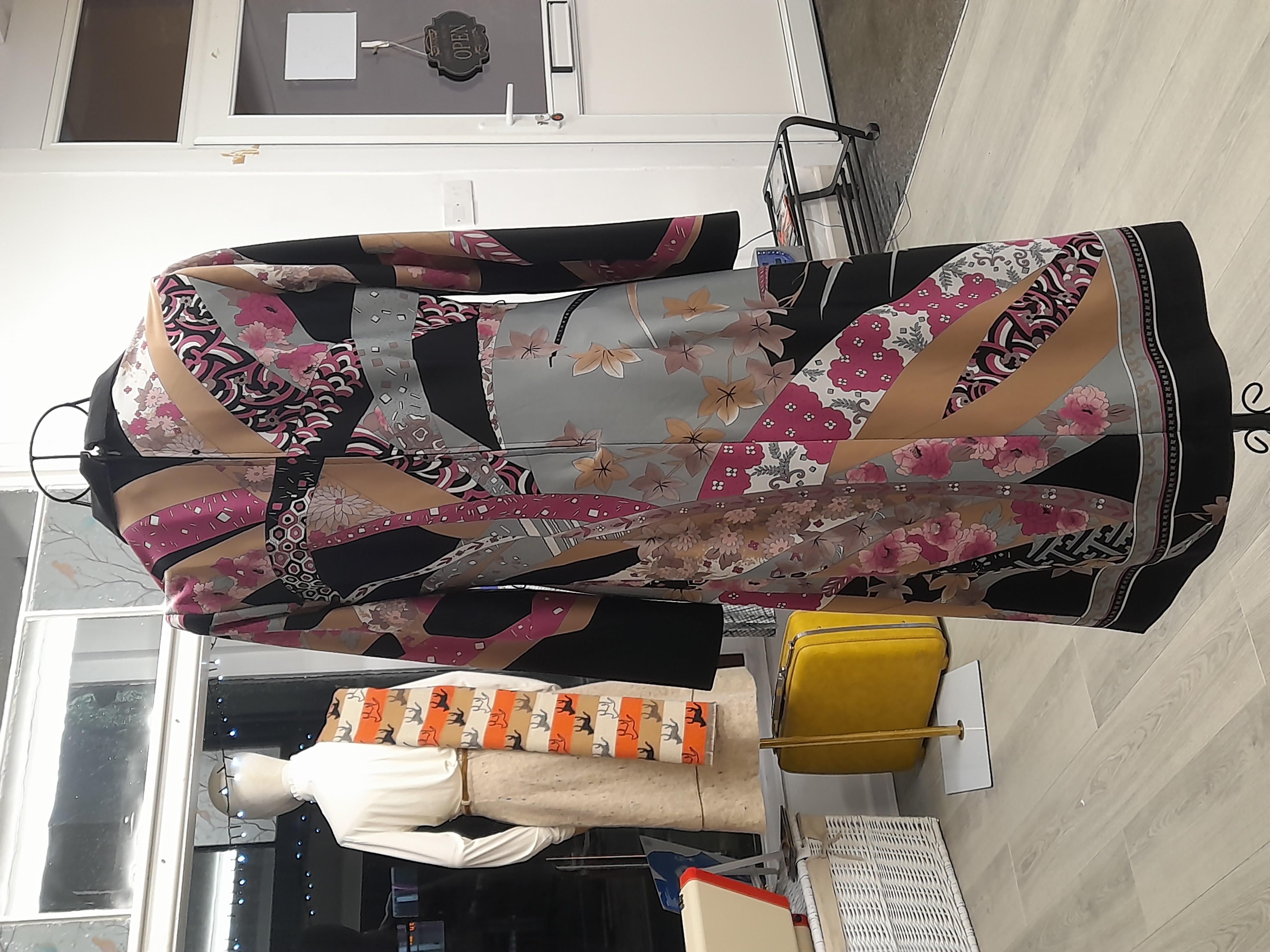 Multi-color 60s midi dress