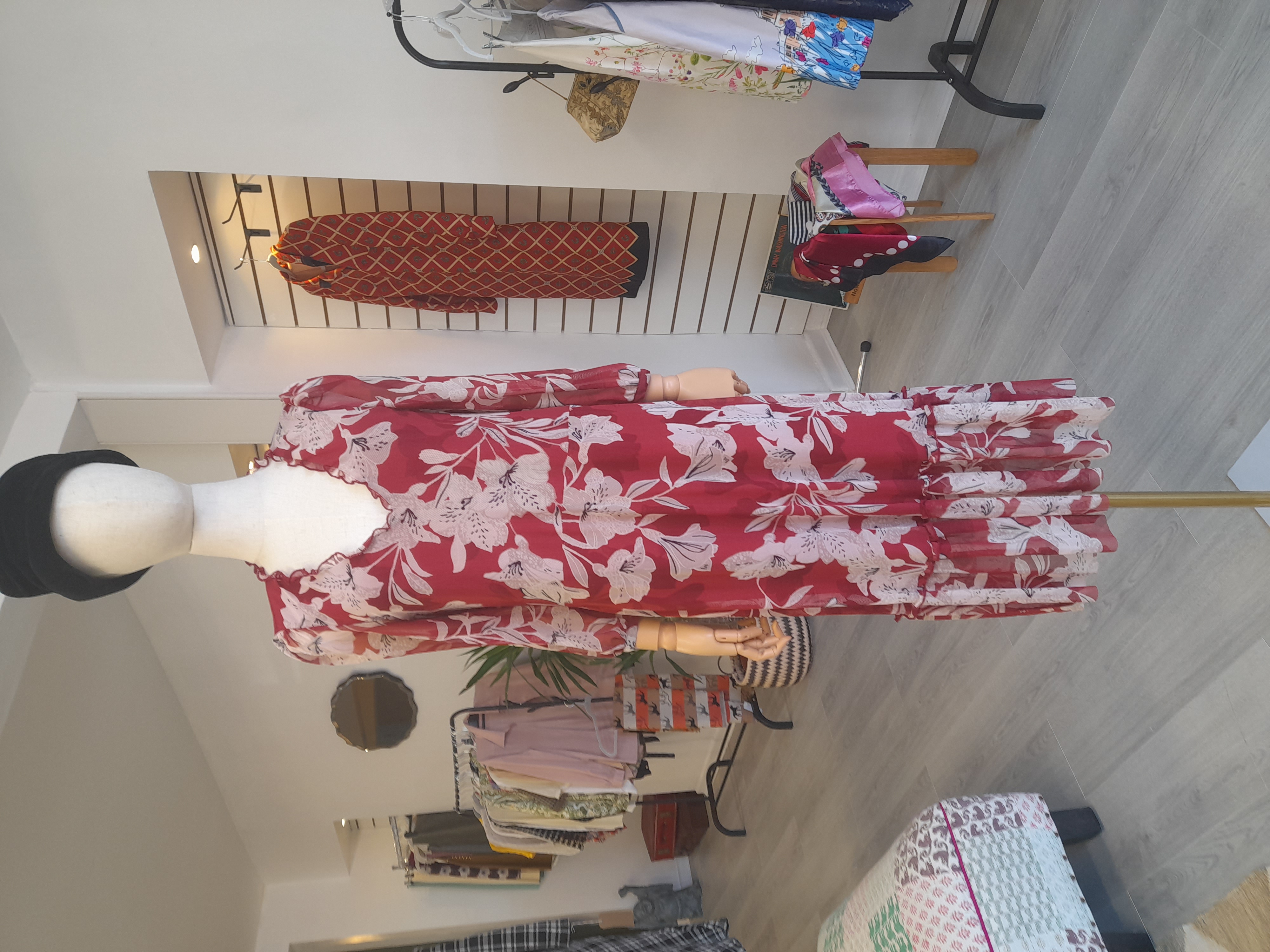 Brand New Red Flowery Dress