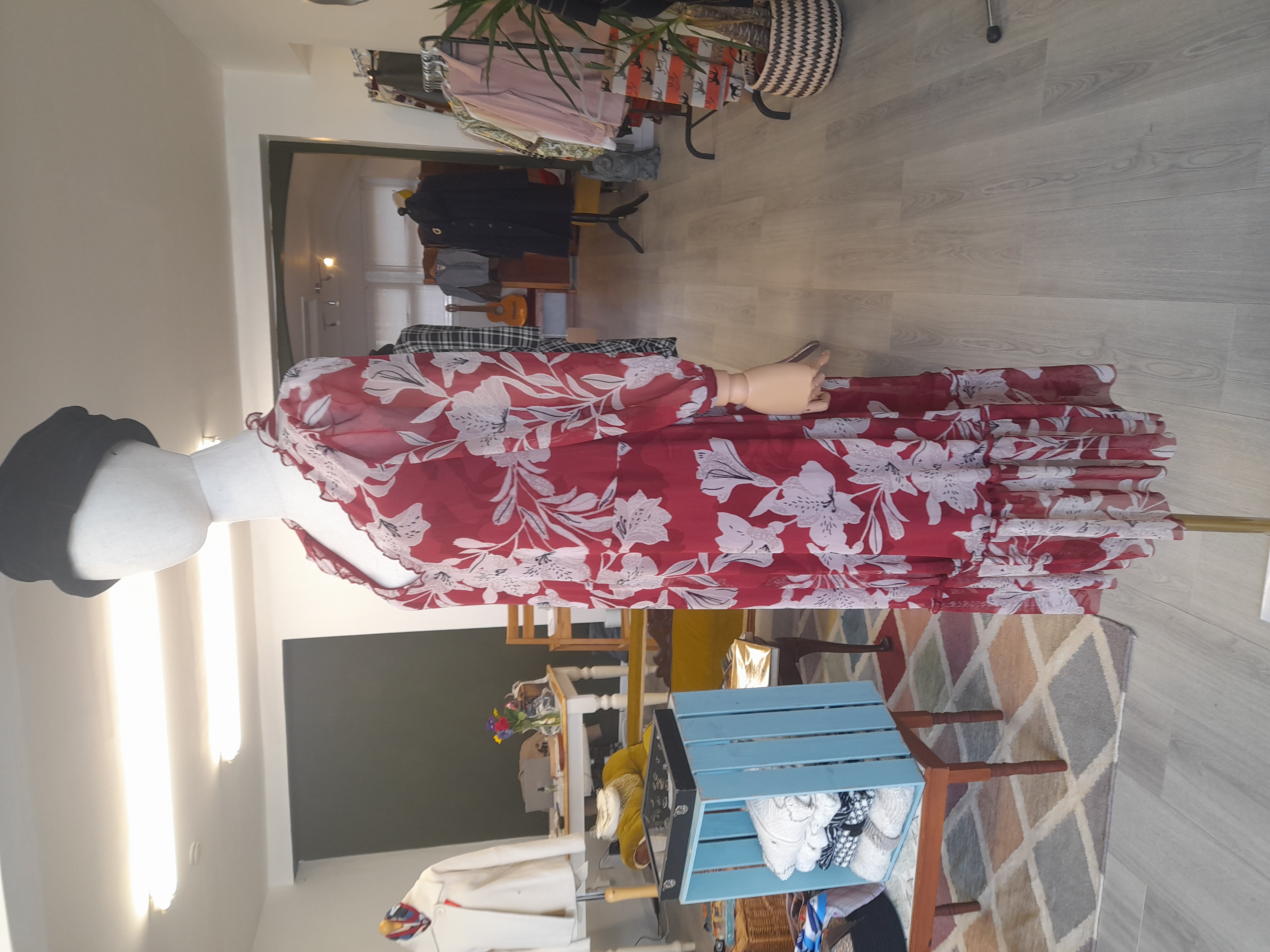 Brand New Red Flowery Dress