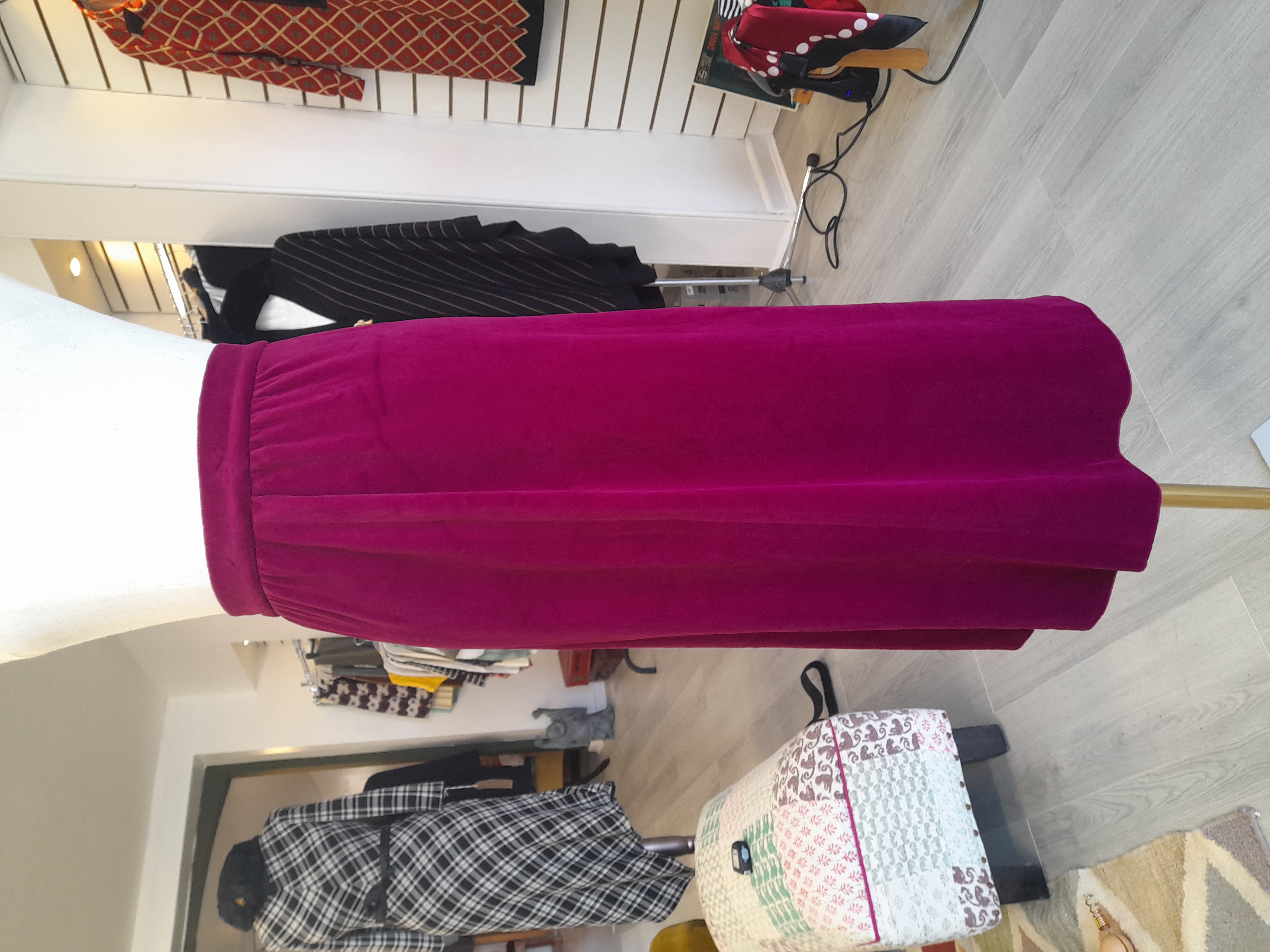 St Michael Burgundy Velvet Skirt