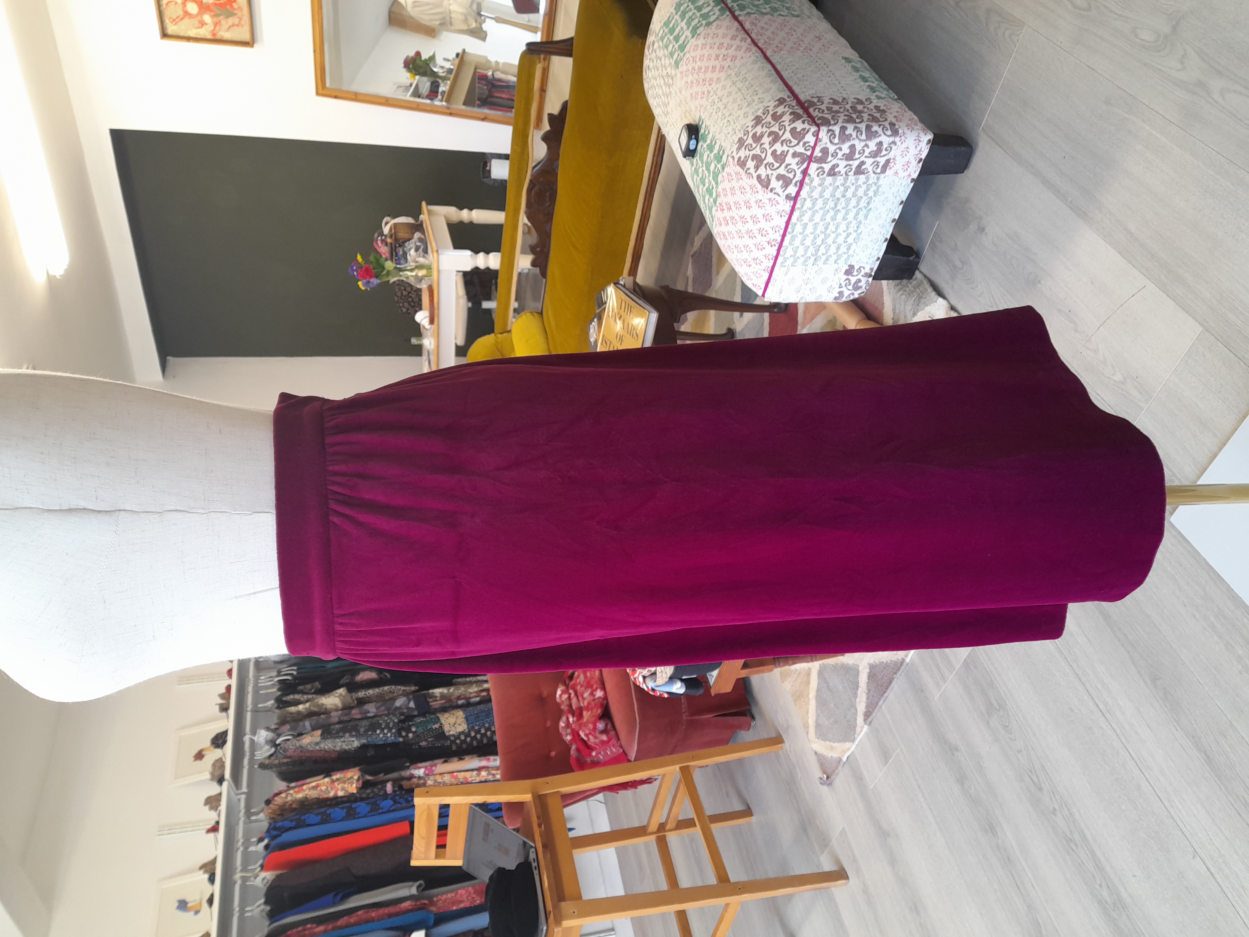 St Michael Burgundy Velvet Skirt