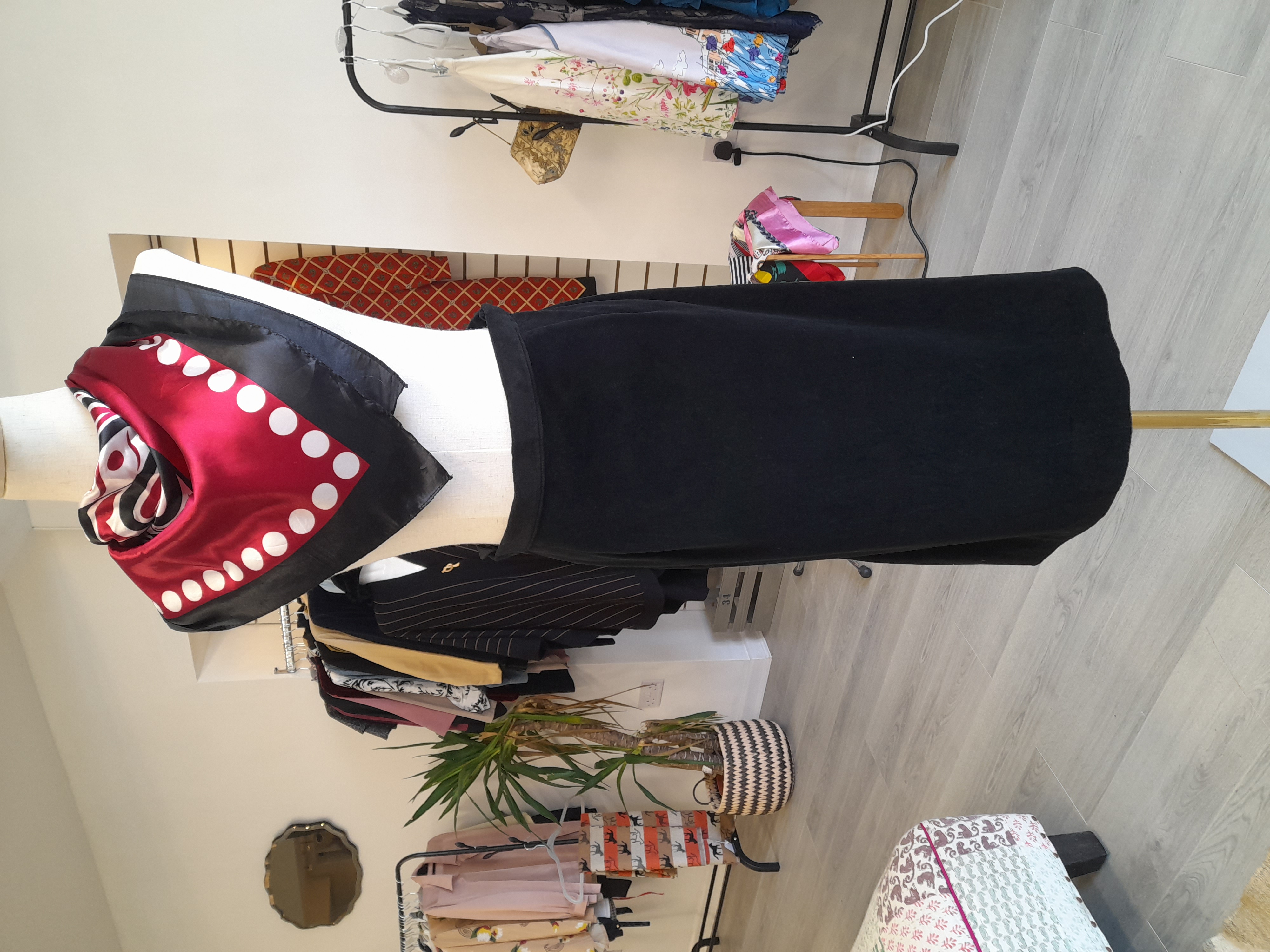 Vintage St Michael's Knee-length Velvet Skirt 