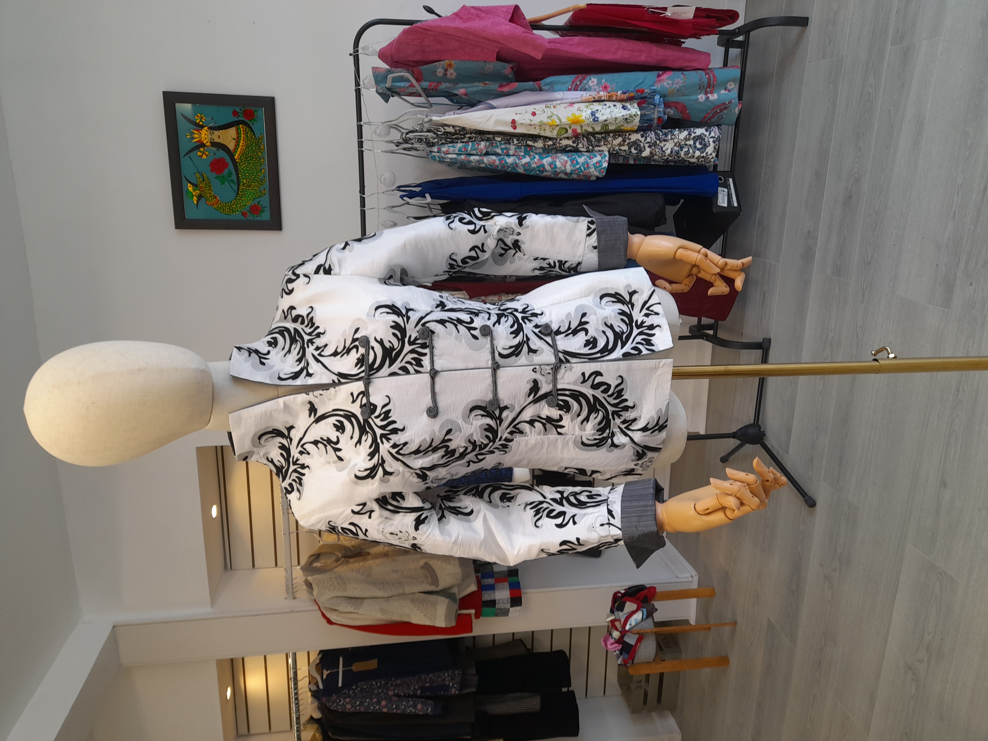 Chinese Style Black/White/ Gray jacket 
