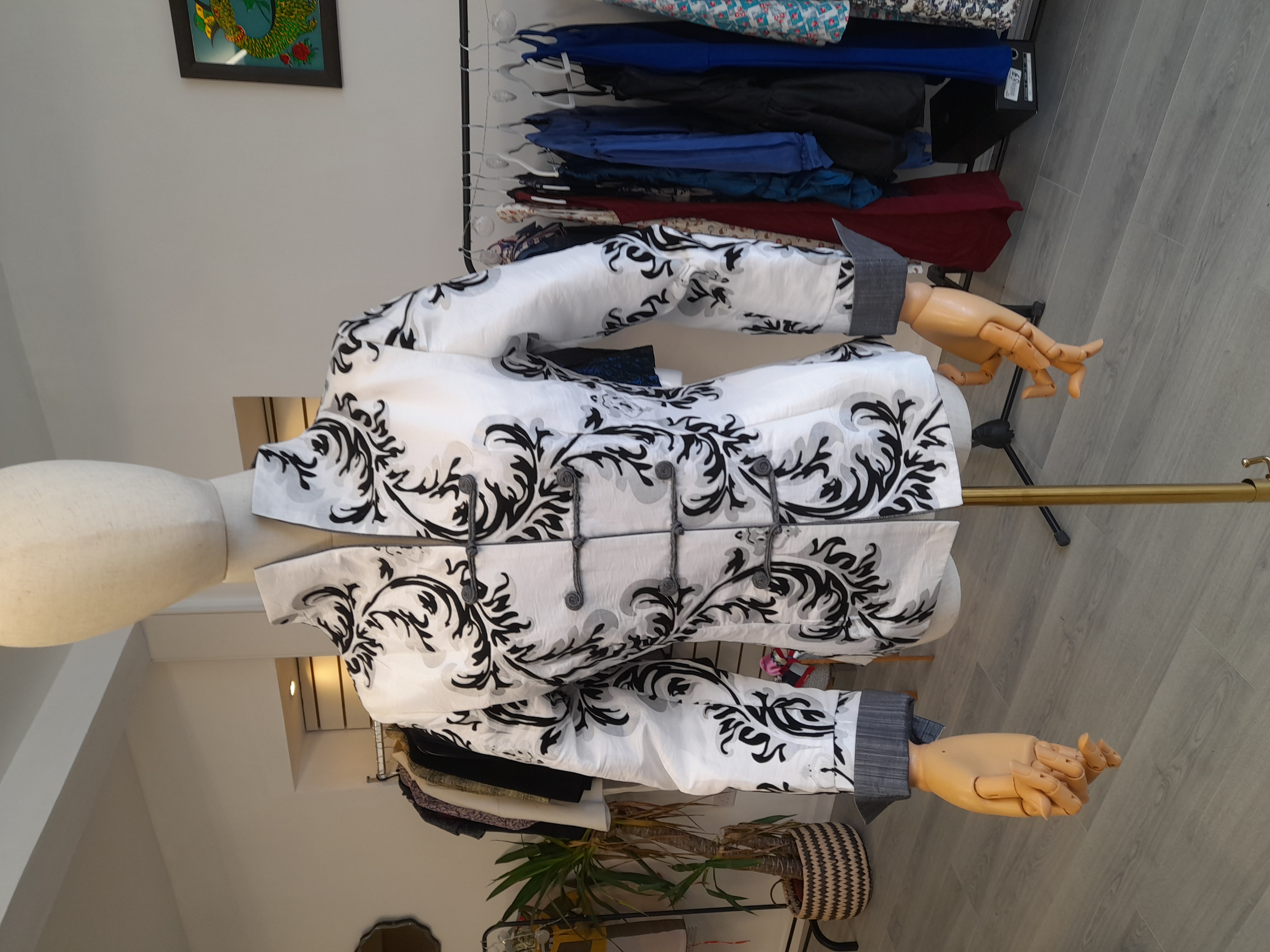 Chinese Style Black/White/ Gray jacket 