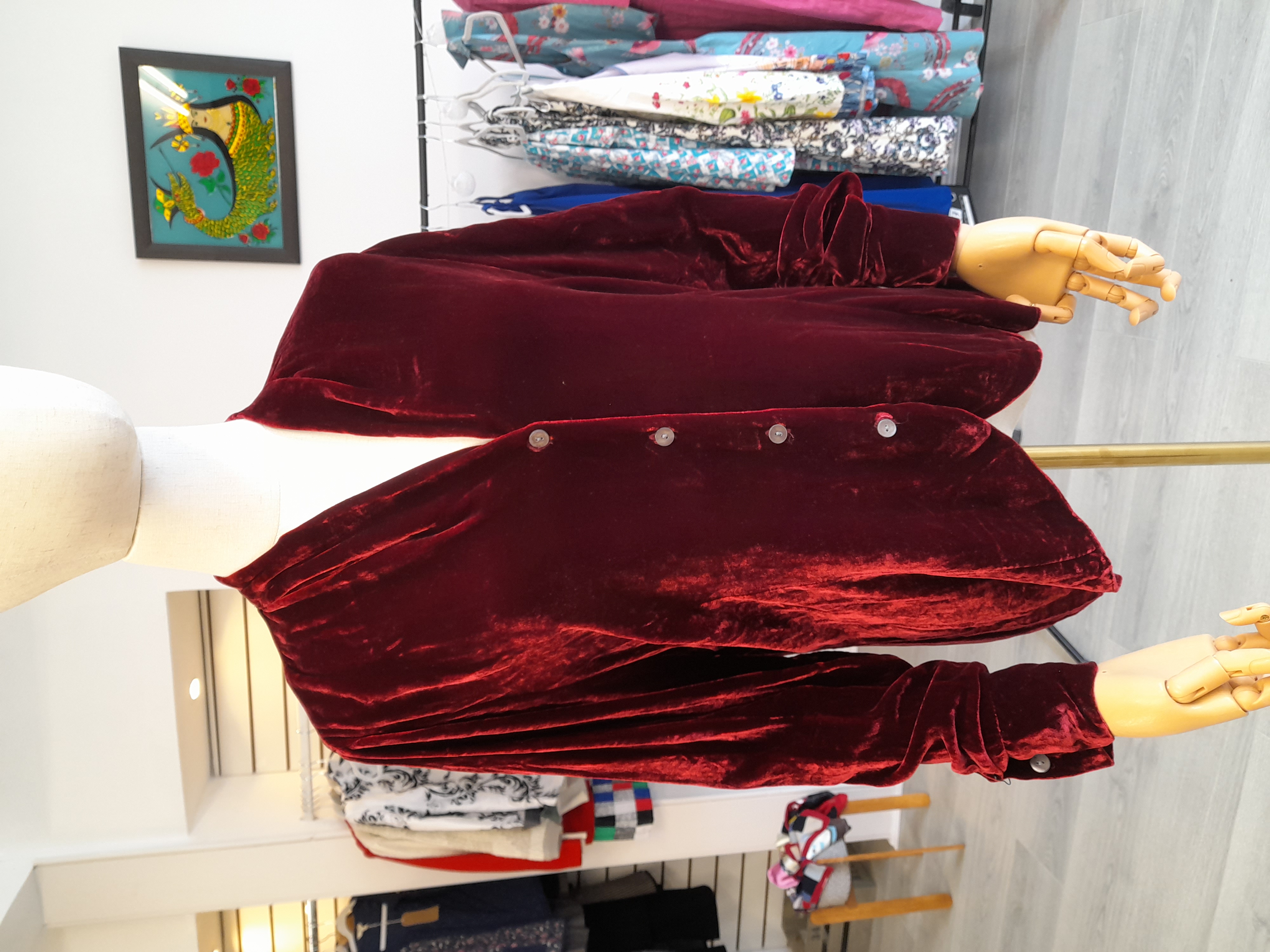 Vintage Burgundy Velvet Blouse
