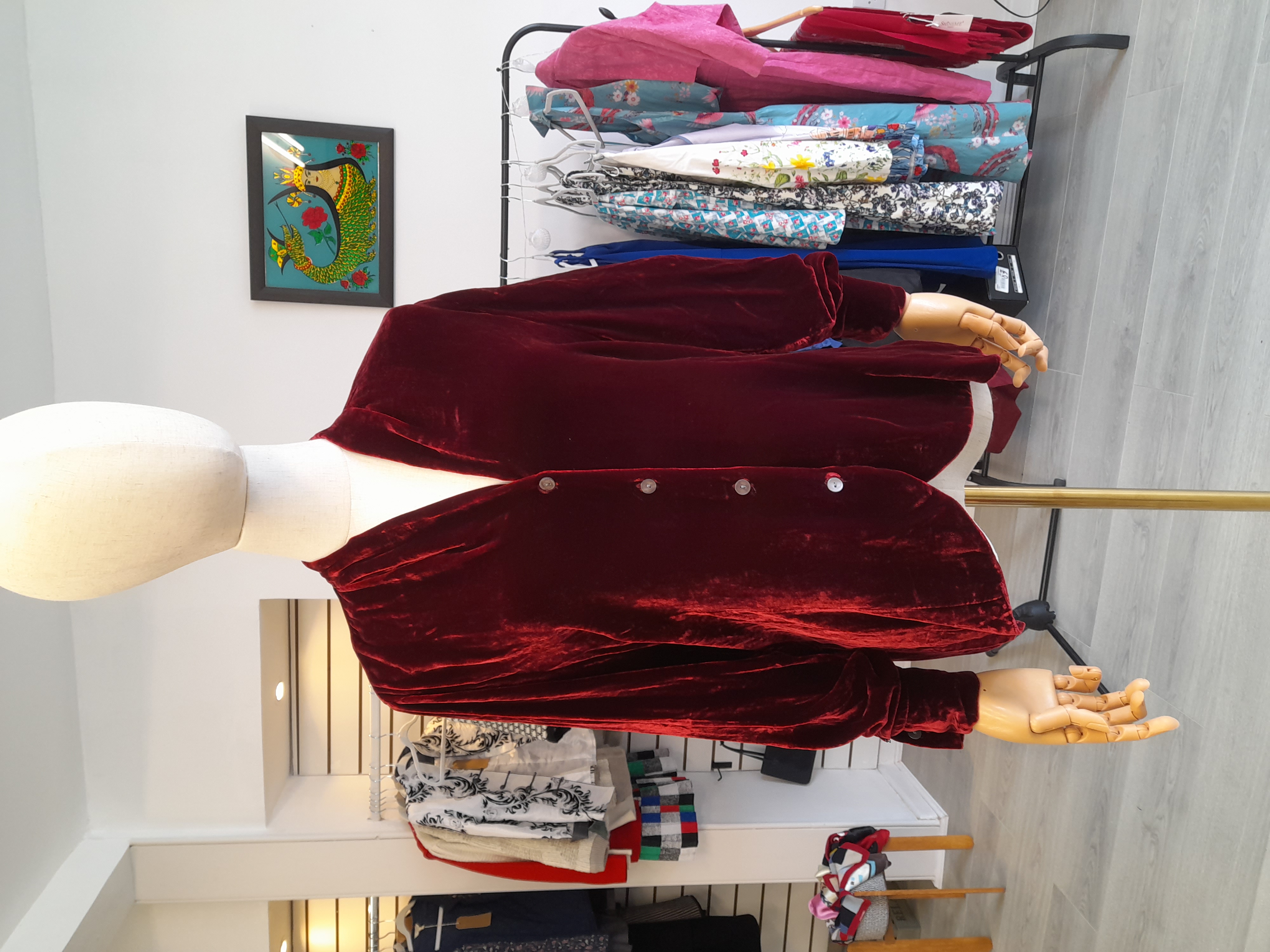 Vintage Burgundy Velvet Blouse