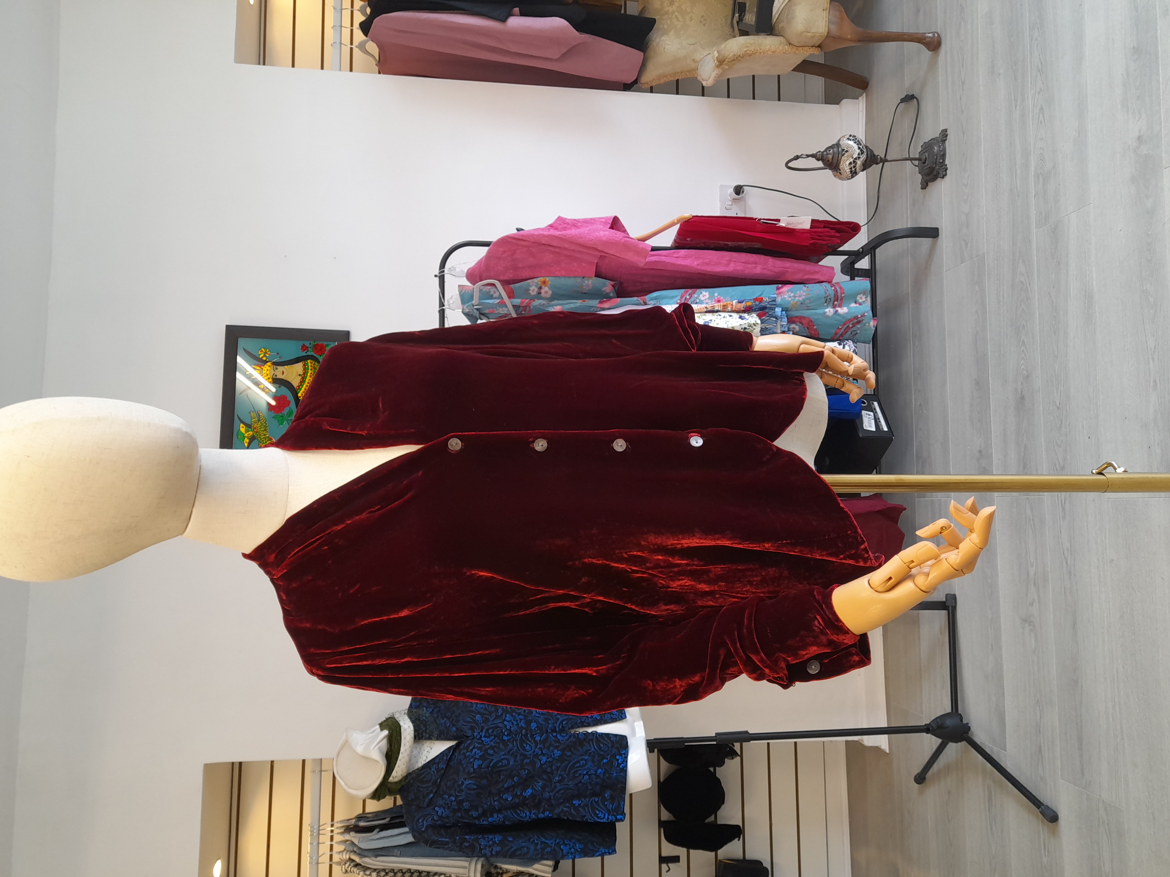 Vintage Burgundy Velvet Blouse