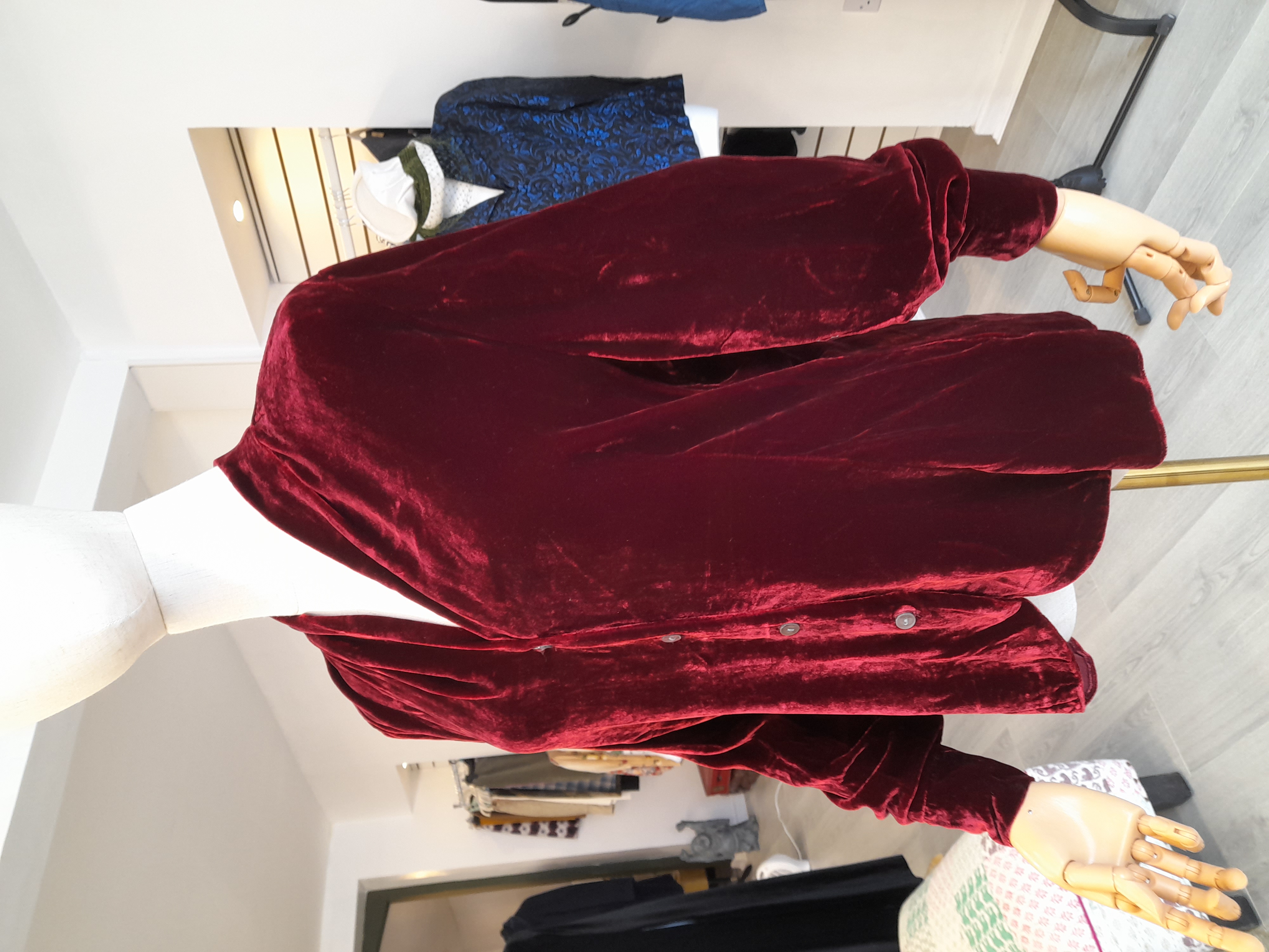 Vintage Burgundy Velvet Blouse