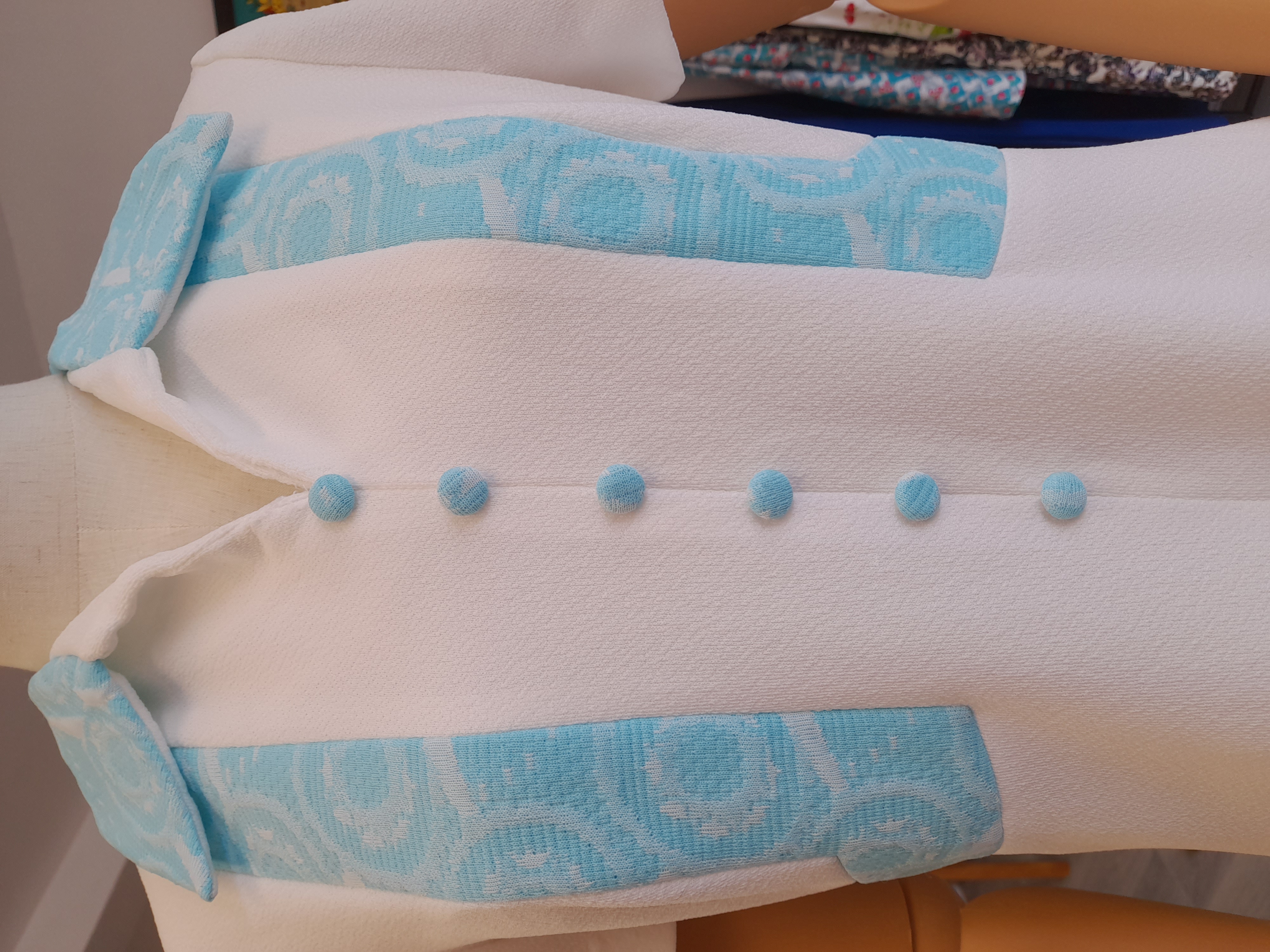 60's Vintage White and Blue Dress