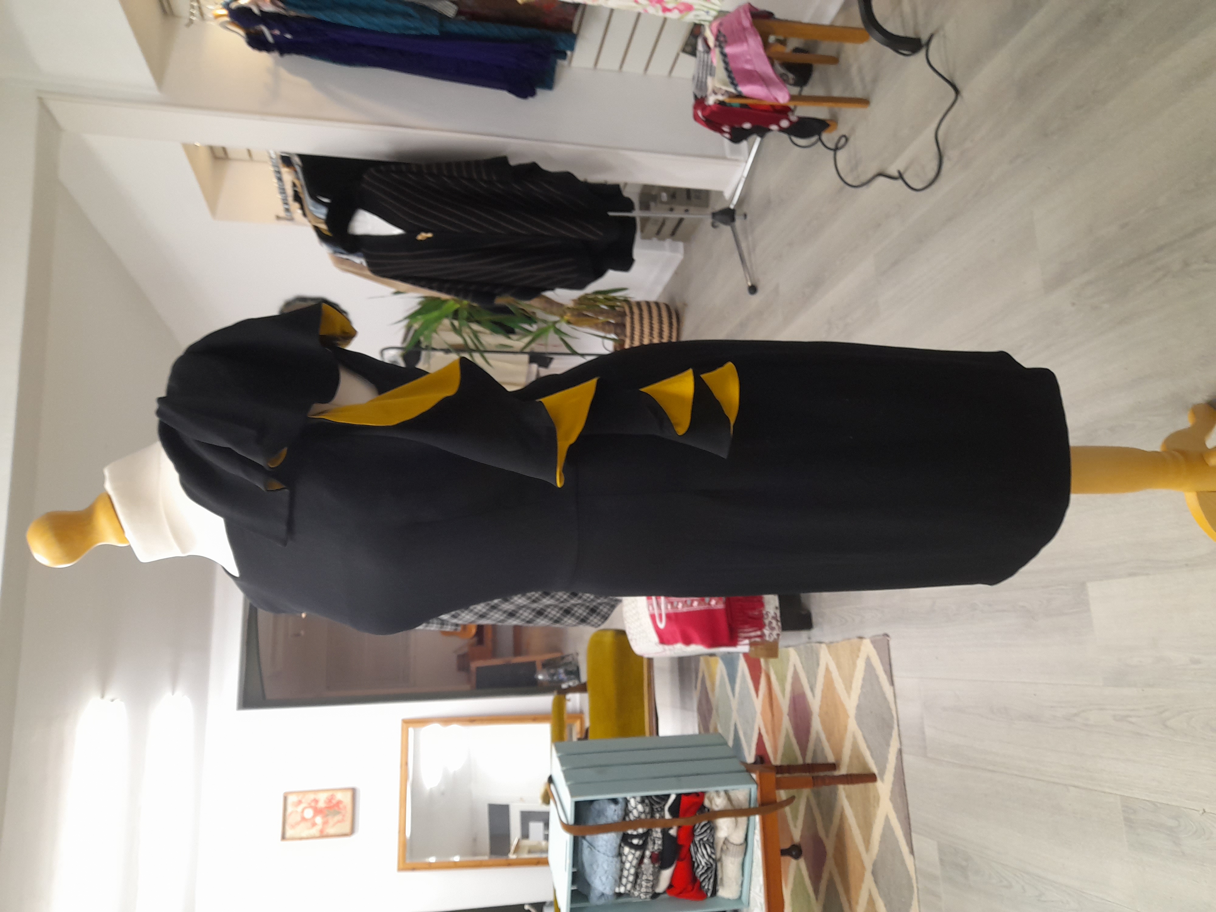 Black and yellow party dress