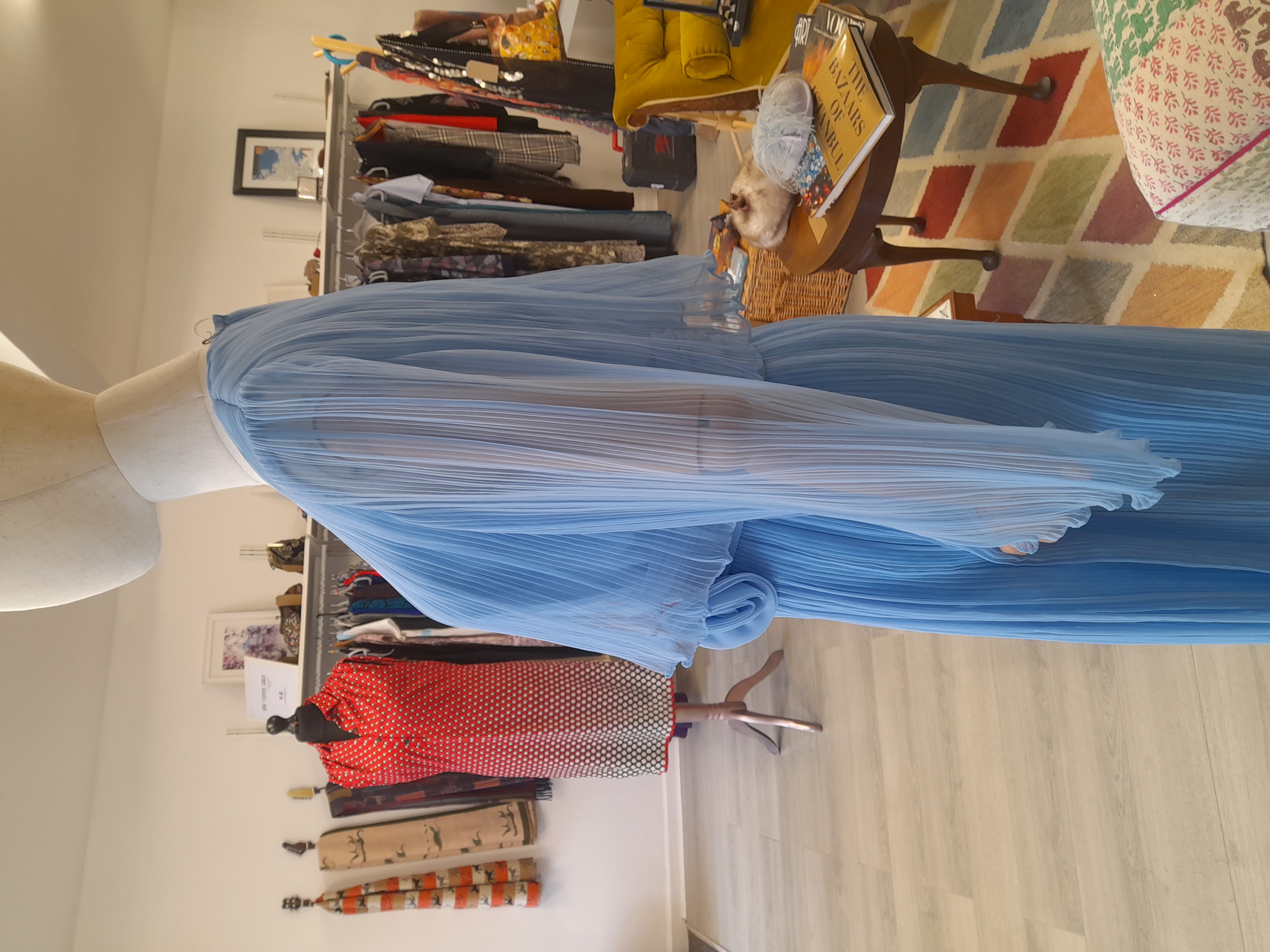 Vintage baby blue maxi evening gown
