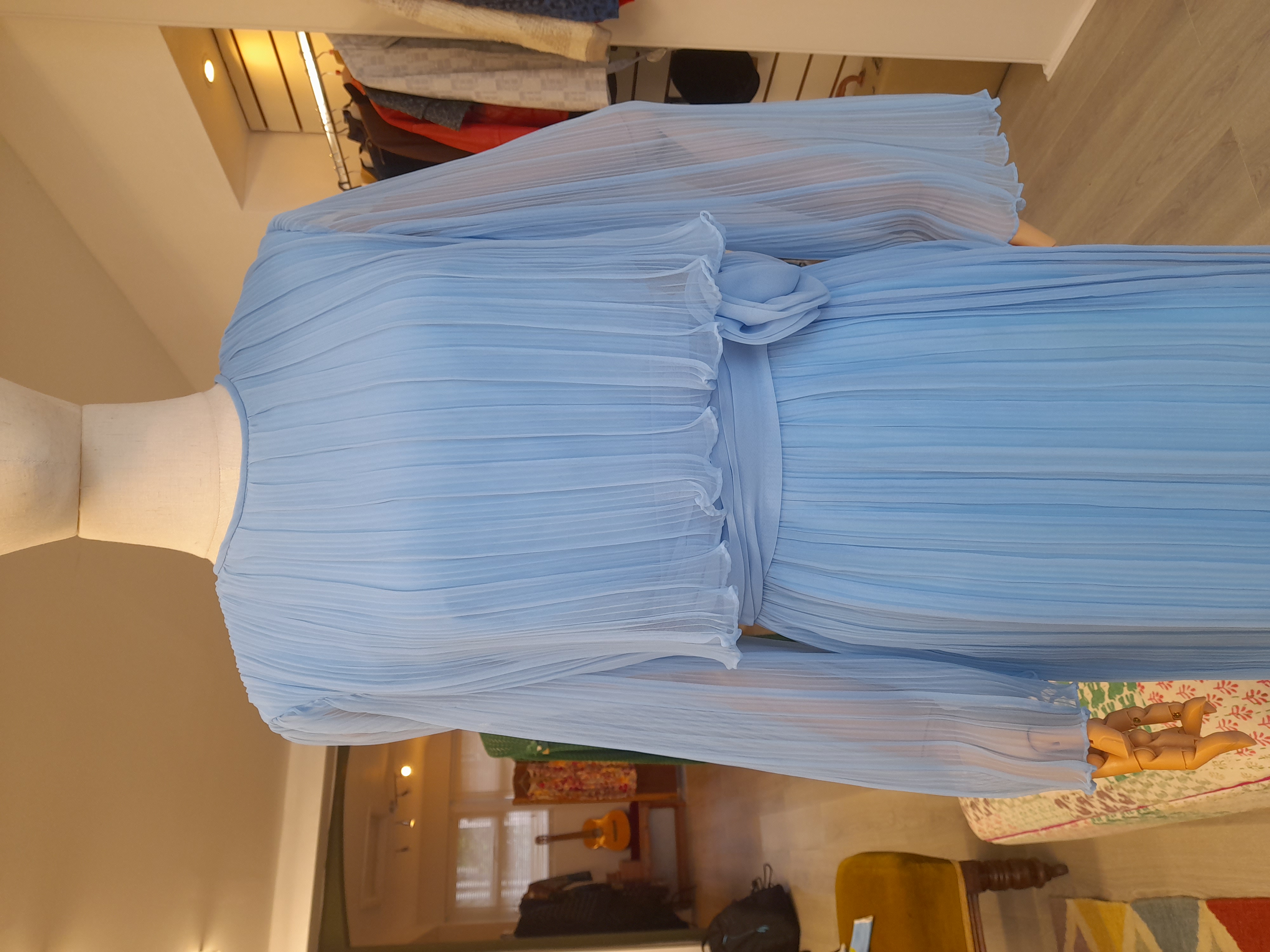 Vintage baby blue maxi evening gown