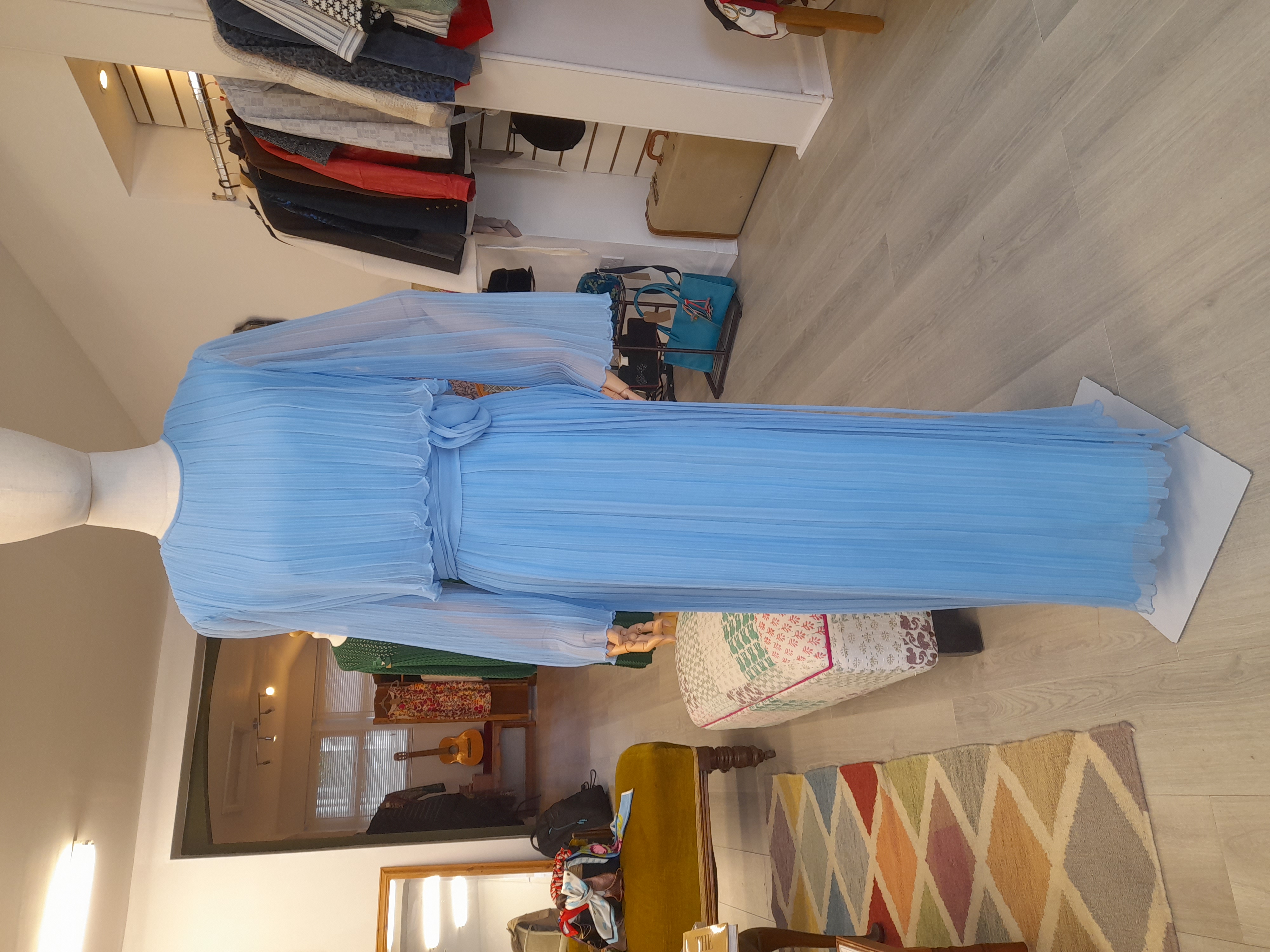 Vintage baby blue maxi evening gown