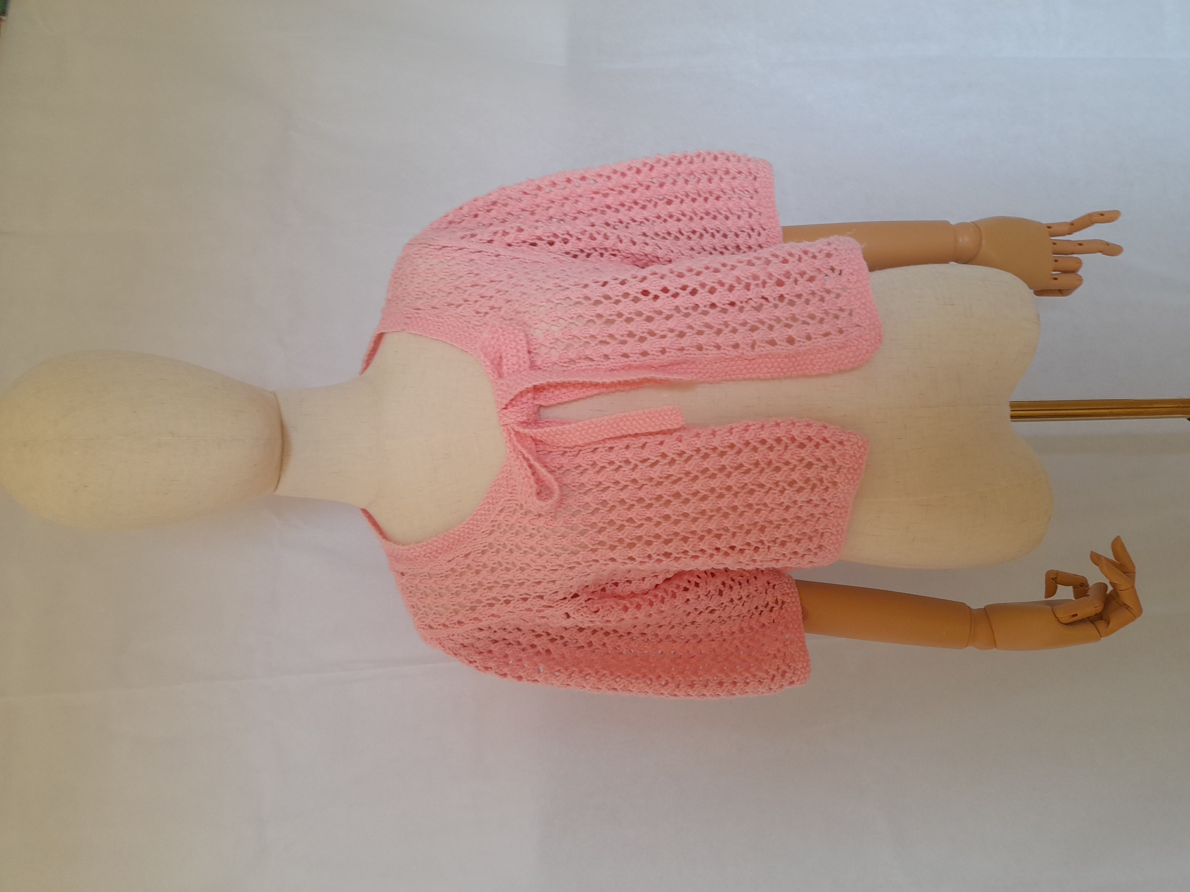 Vintage baby pink knitted cardigan