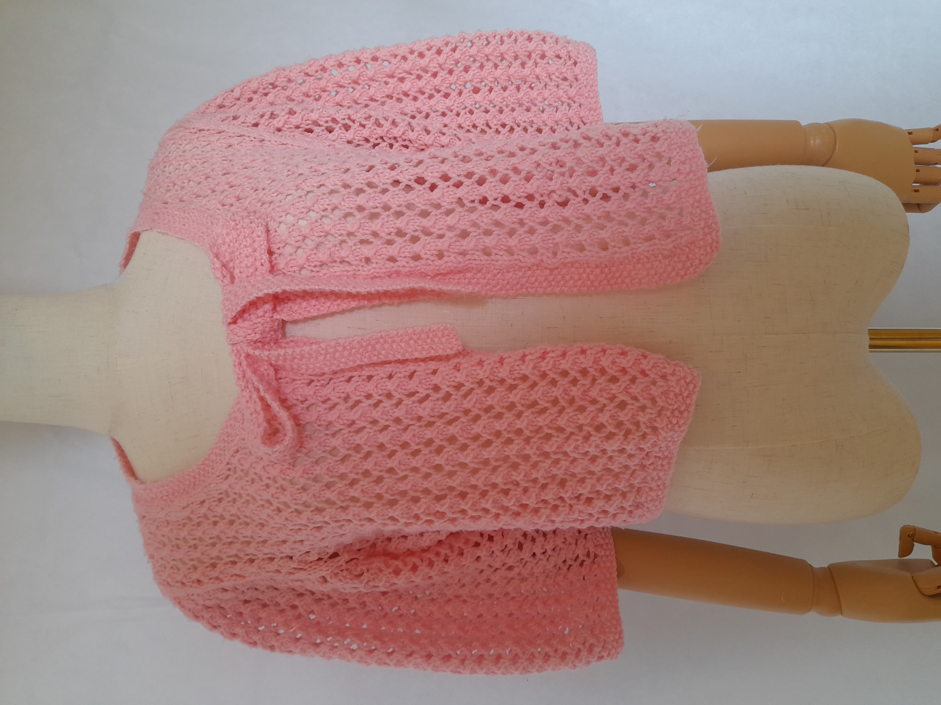 Vintage baby pink knitted cardigan