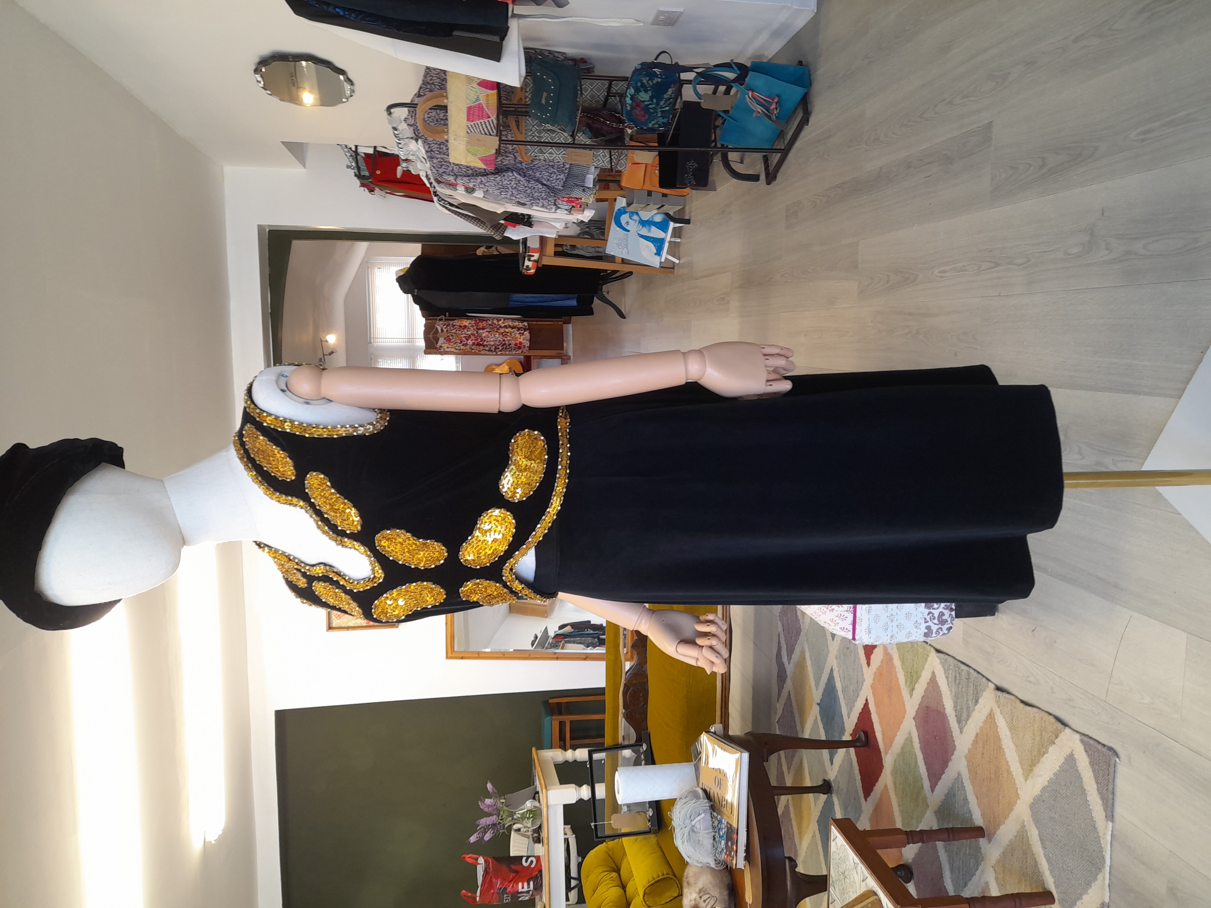 Vintage gold beaded tailor made velvet top 