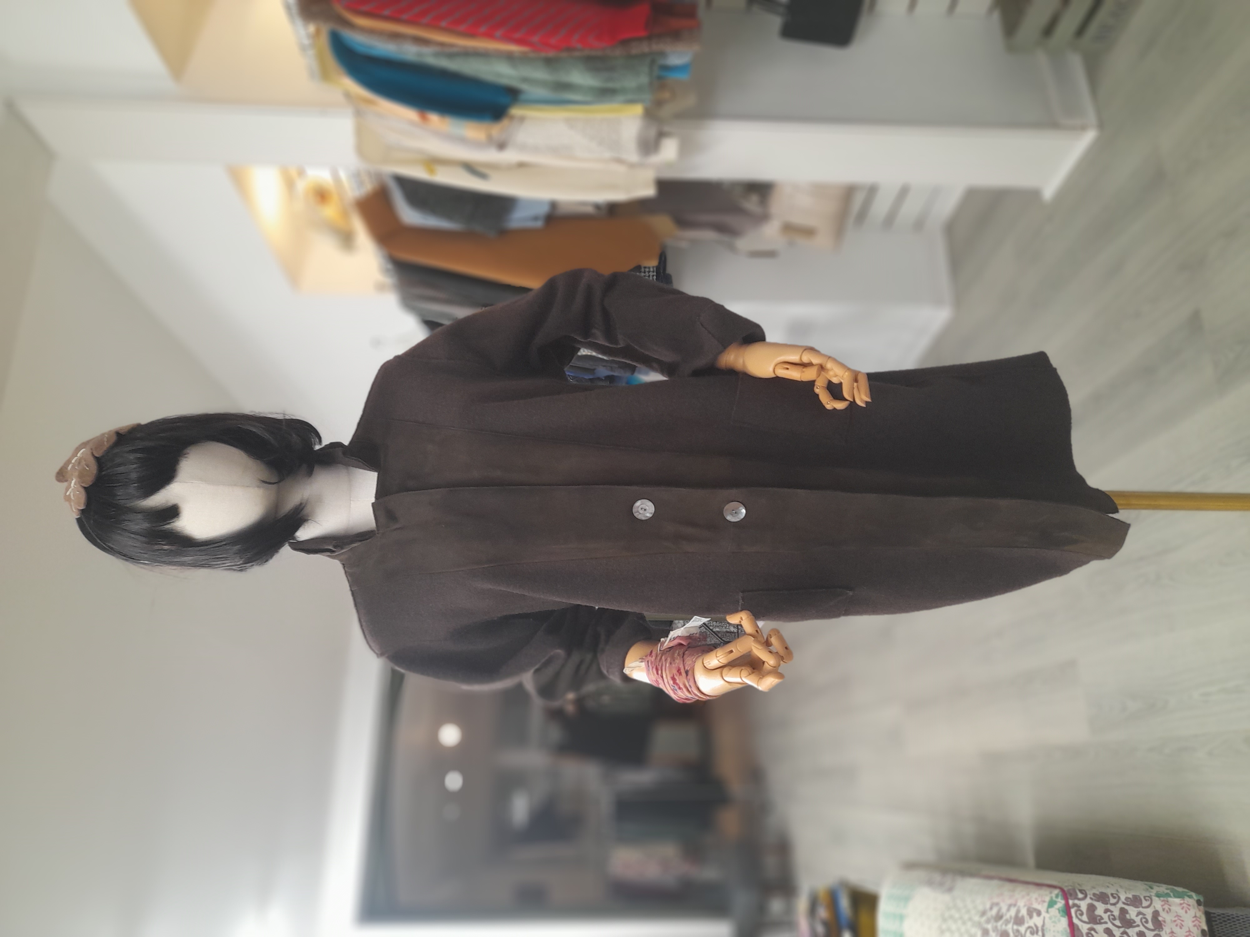 Eileen Fisher Wool & Suede Cardigan, Size L