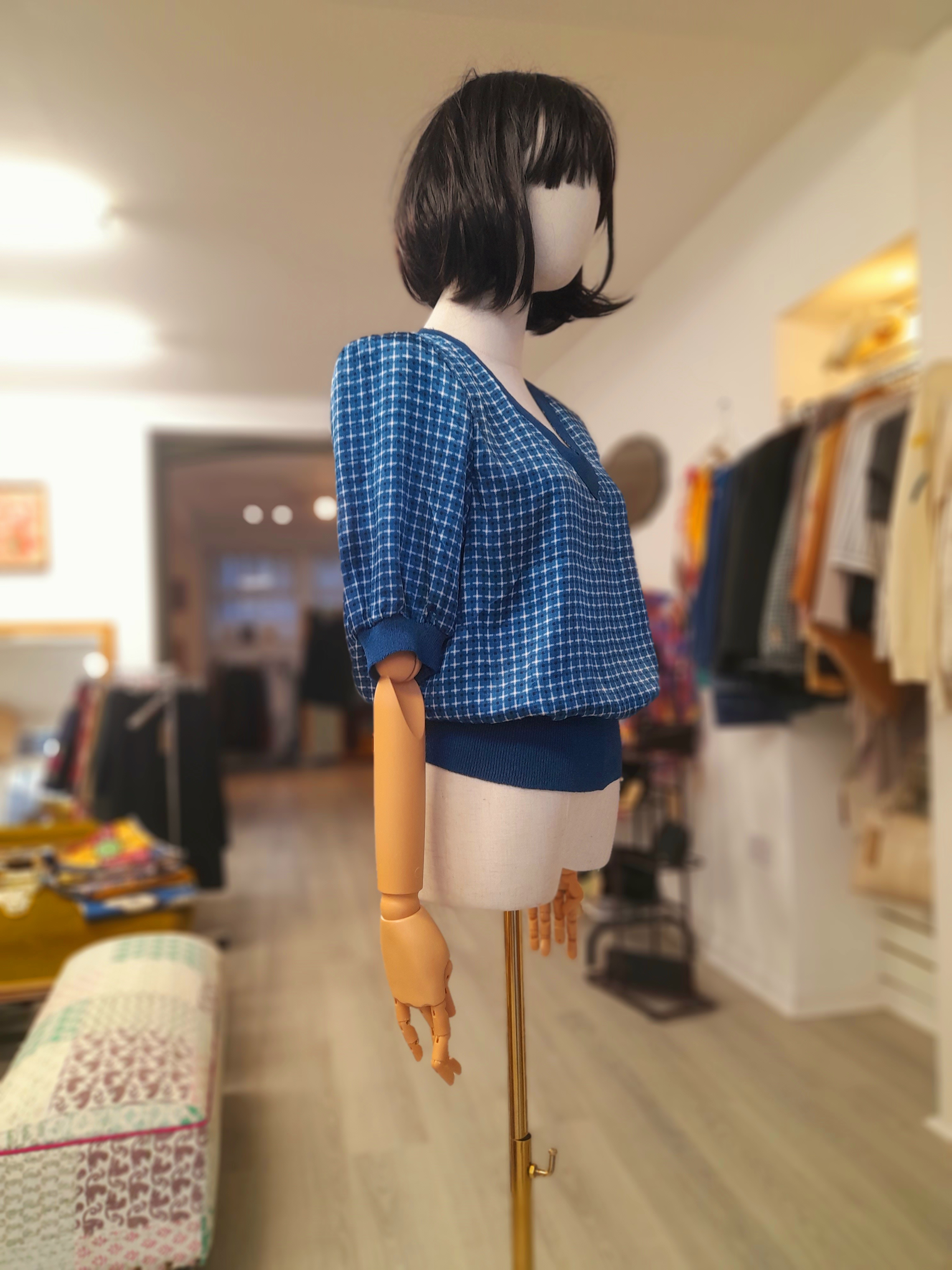 Vintage Castleberry 80s Power Shoulder blouse, Size S