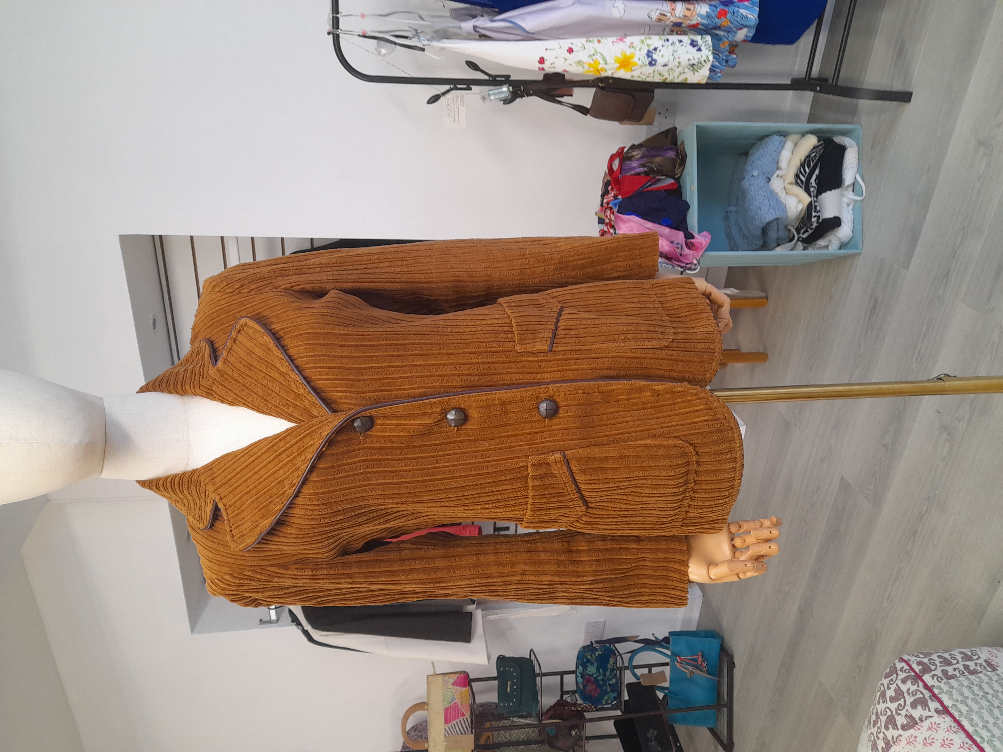 Brown Velvet Vintage 70's Ladies Jacket, Brigitte Boutique, Size S