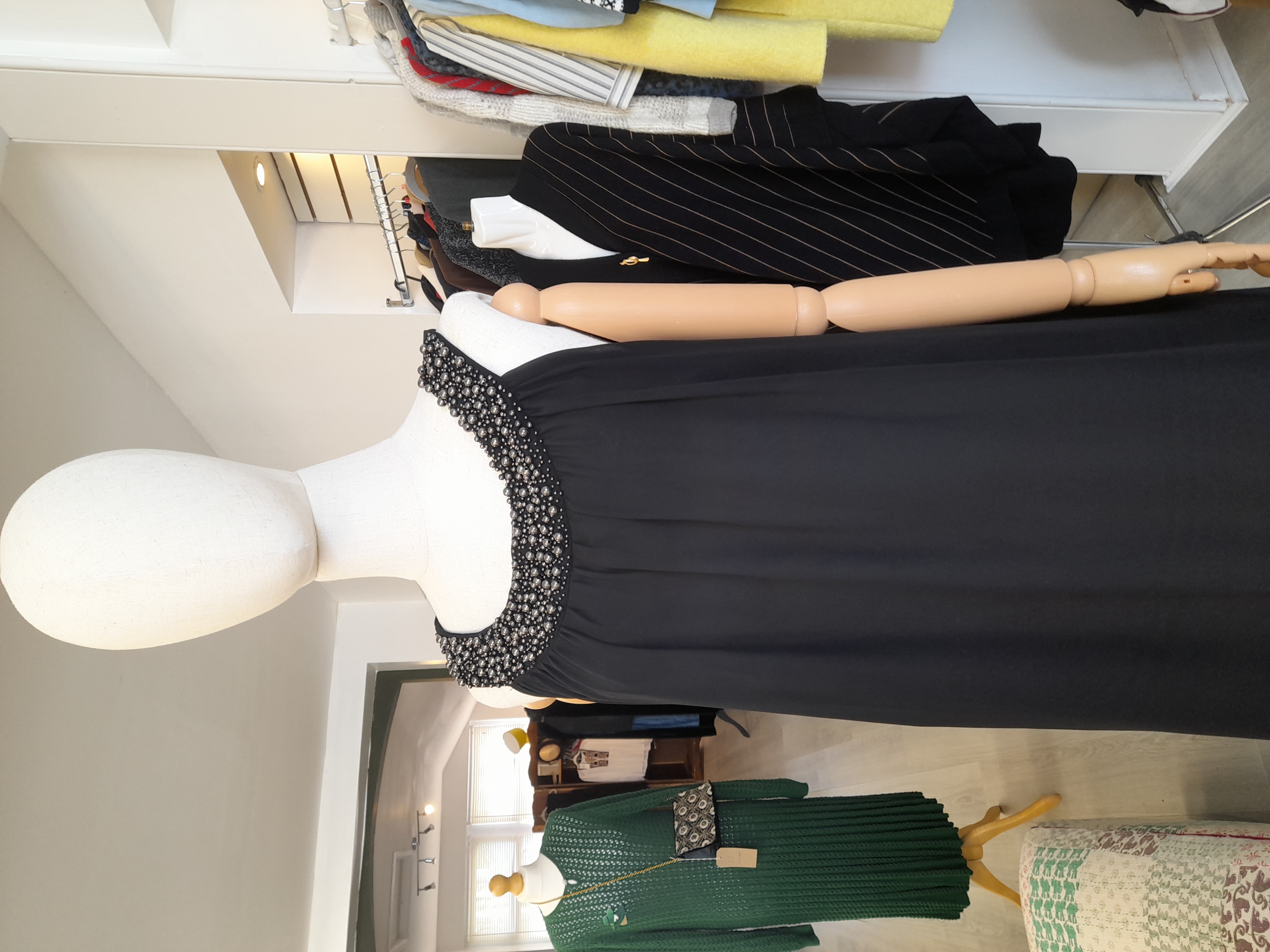 ROMAN Black layered and flare dress, Size 22