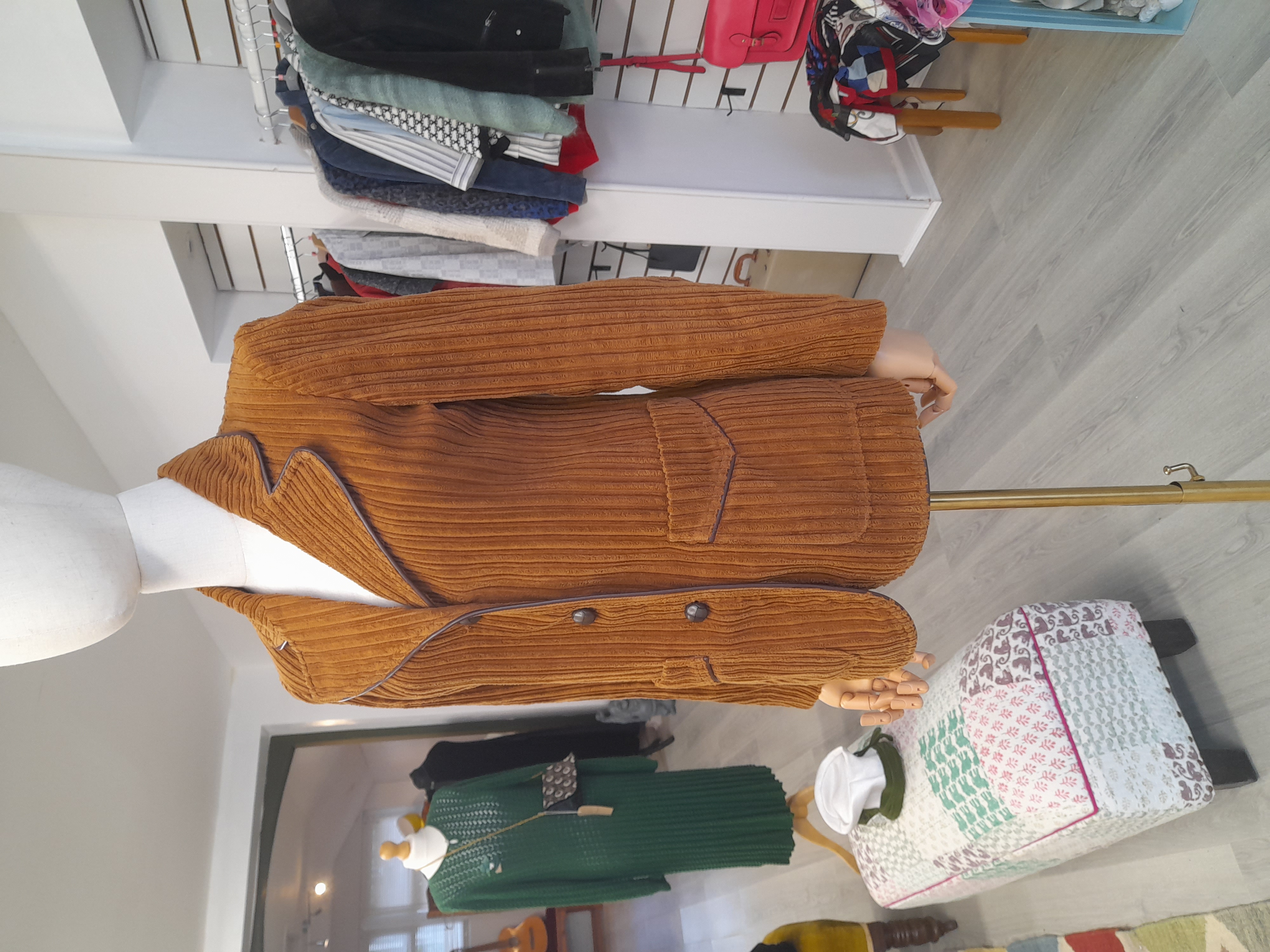 Brown Velvet Vintage 70's Ladies Jacket, Brigitte Boutique, Size S