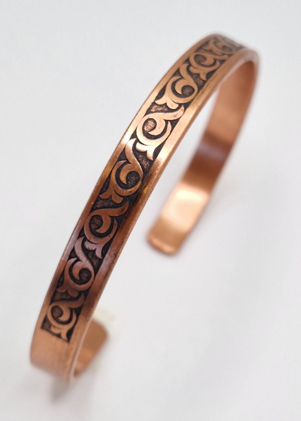 Copper Bracelet – Elegant Engraved Adjustable Design