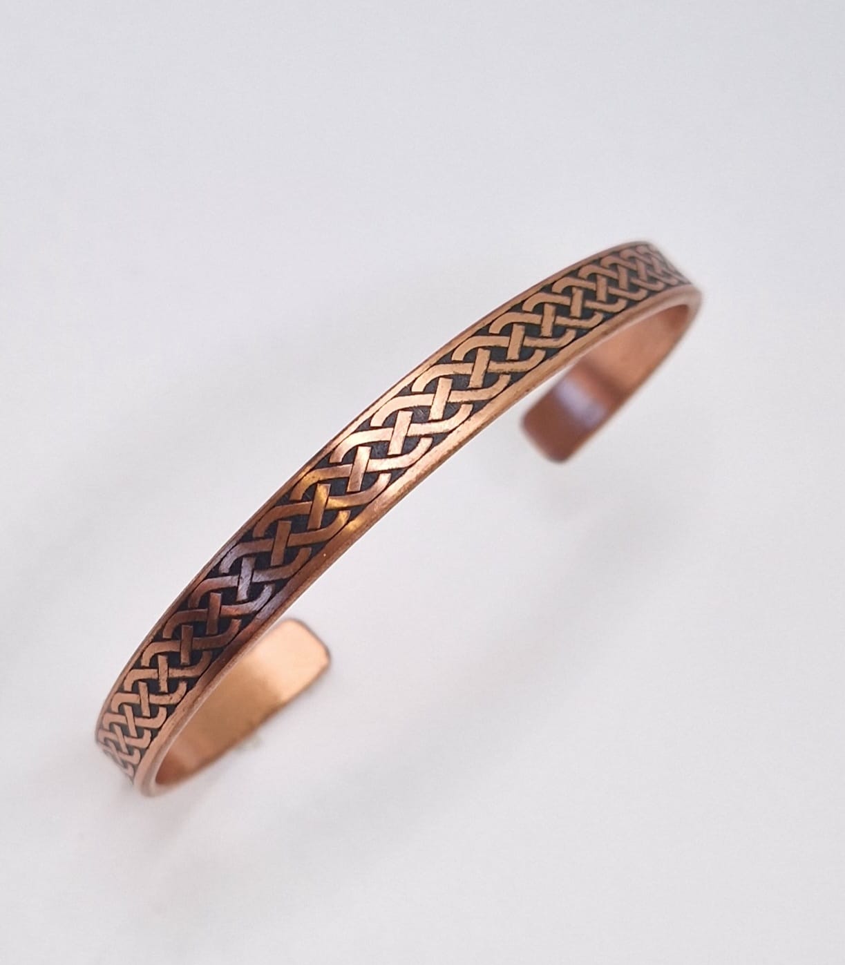 Copper Bracelet with Celtic Knot Design – Adjustable Unisex Jewelry