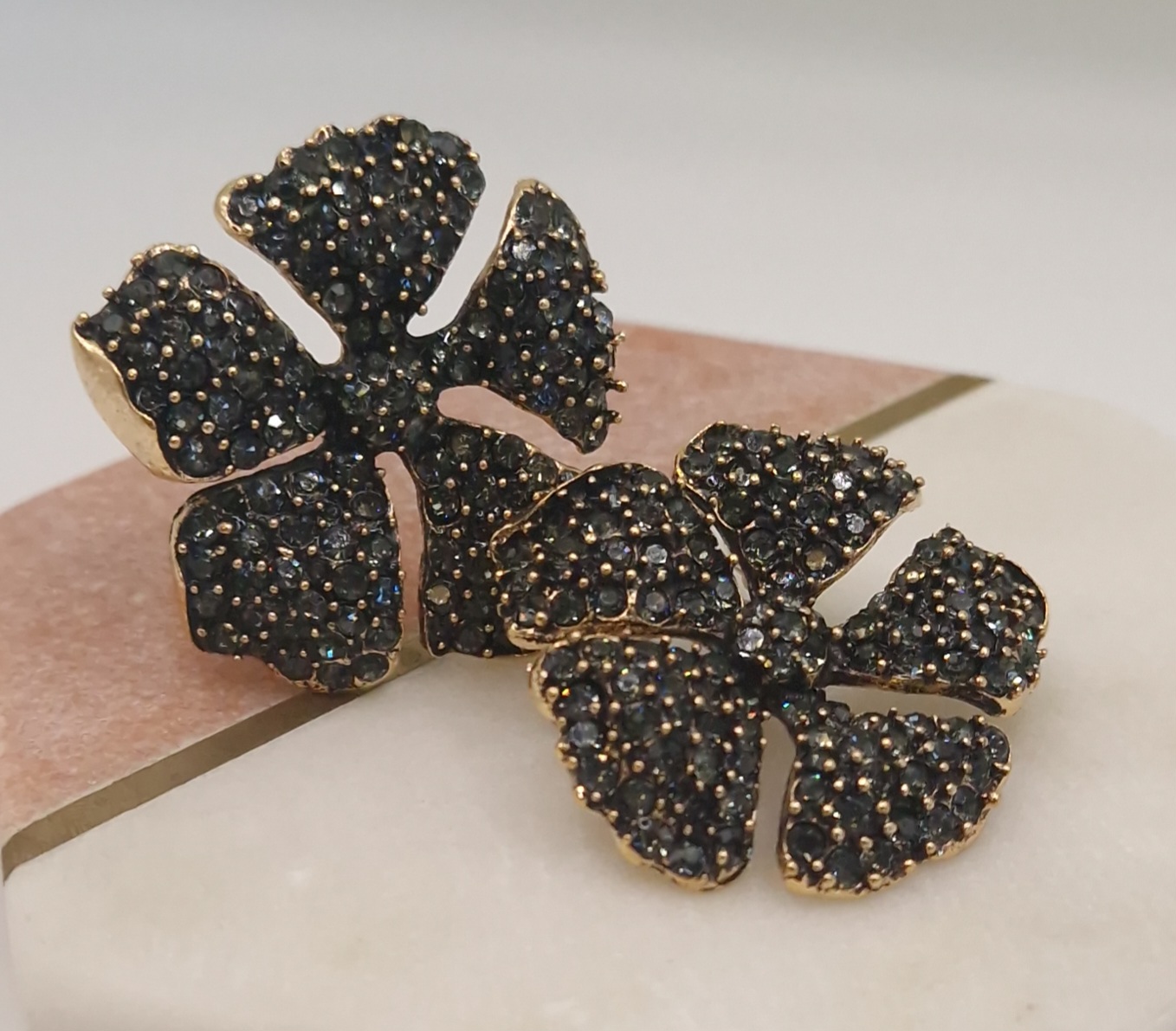 Kelsey - Gold Black Statement Earrings