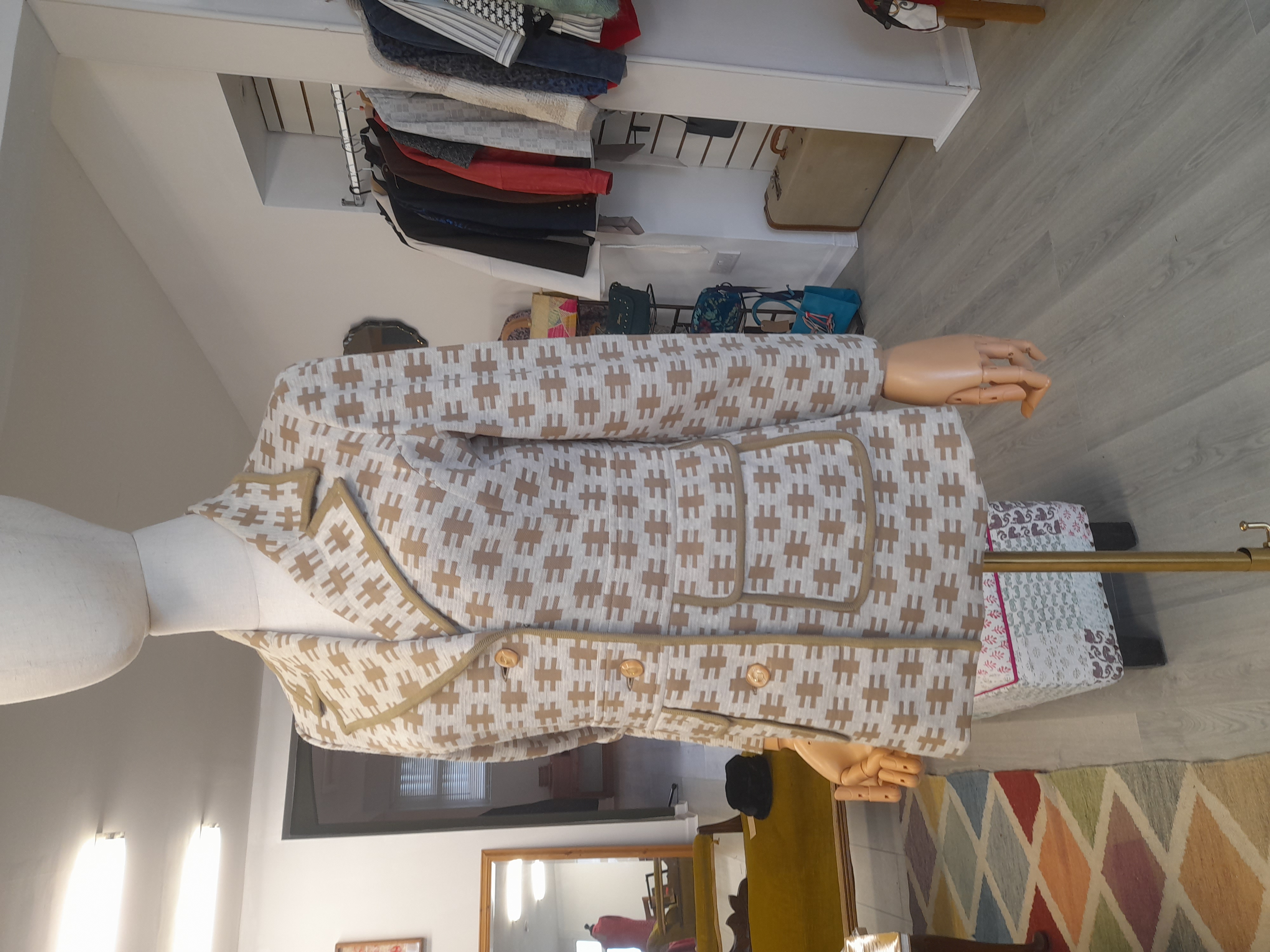Beige and Cream Vintage Blazer, Size S