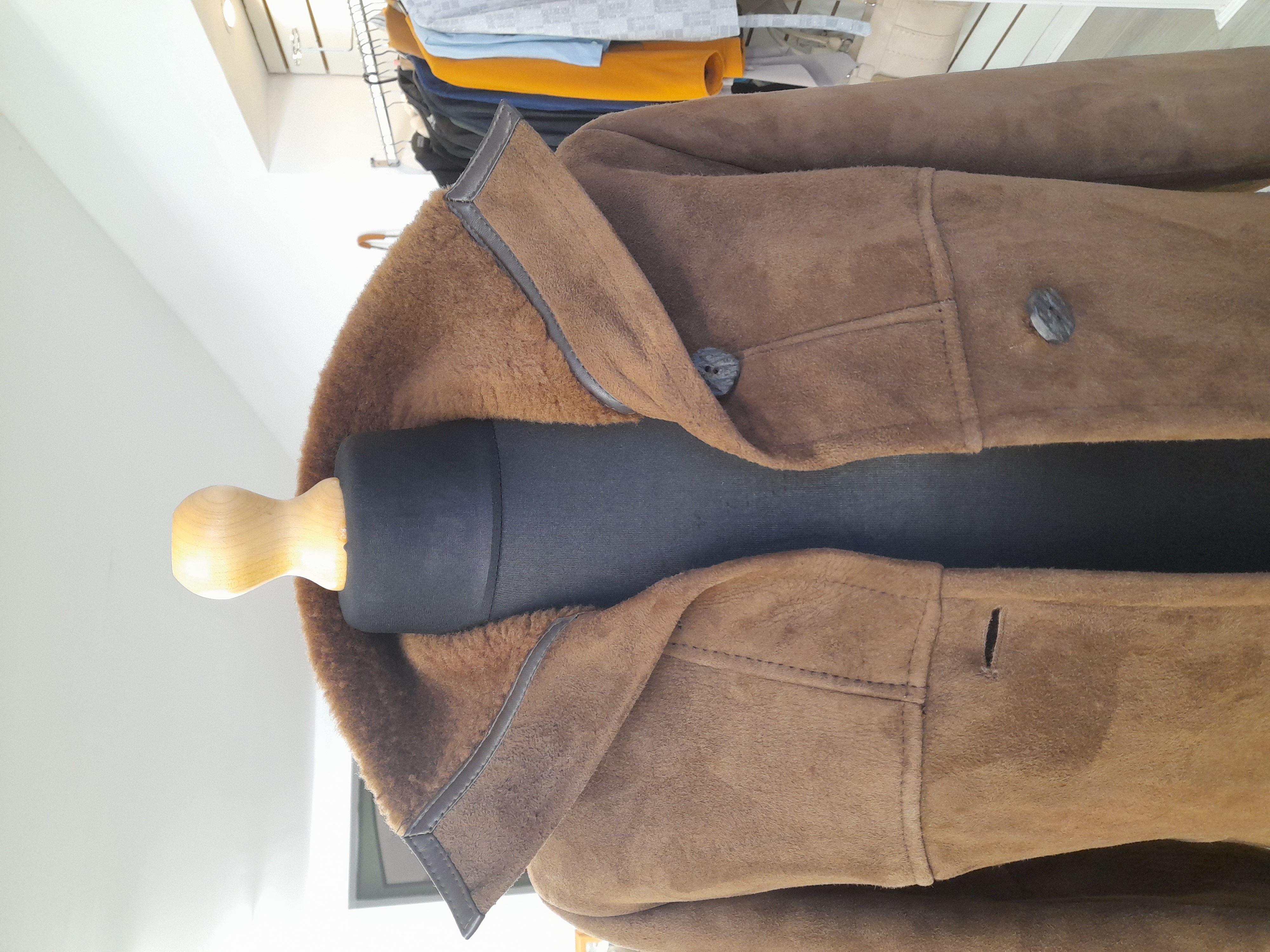 Vintage 70s, Woman's Suede & Leathercraft Ltd Coat Dark Brown, Size S