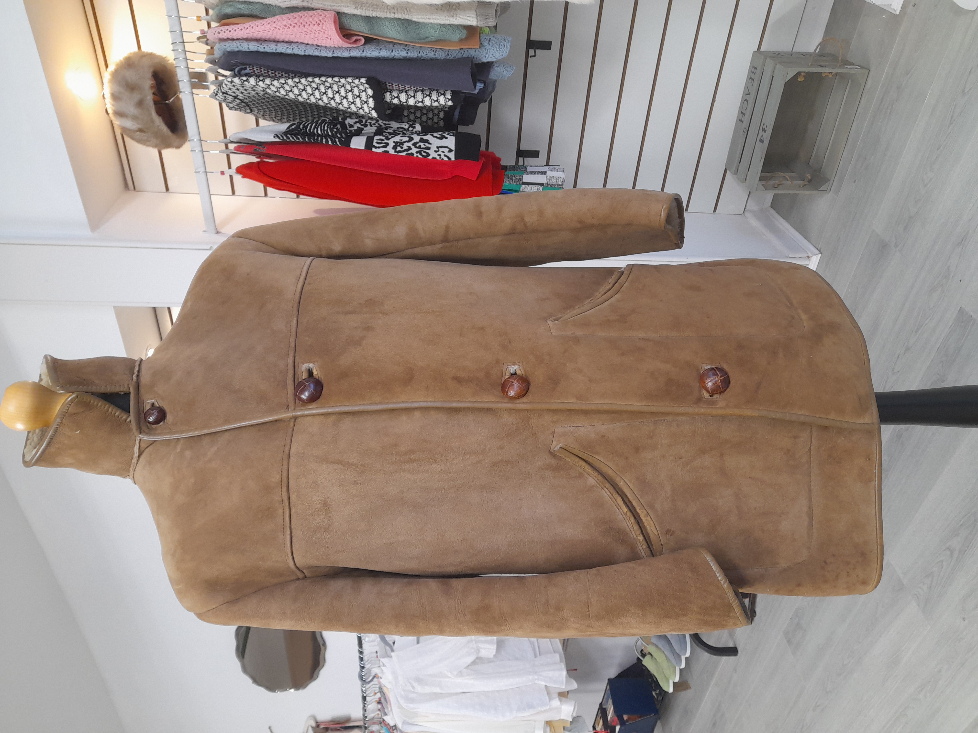 Vintage Nurseys Sheepskin, Man's Coat, Size L - Made in England 