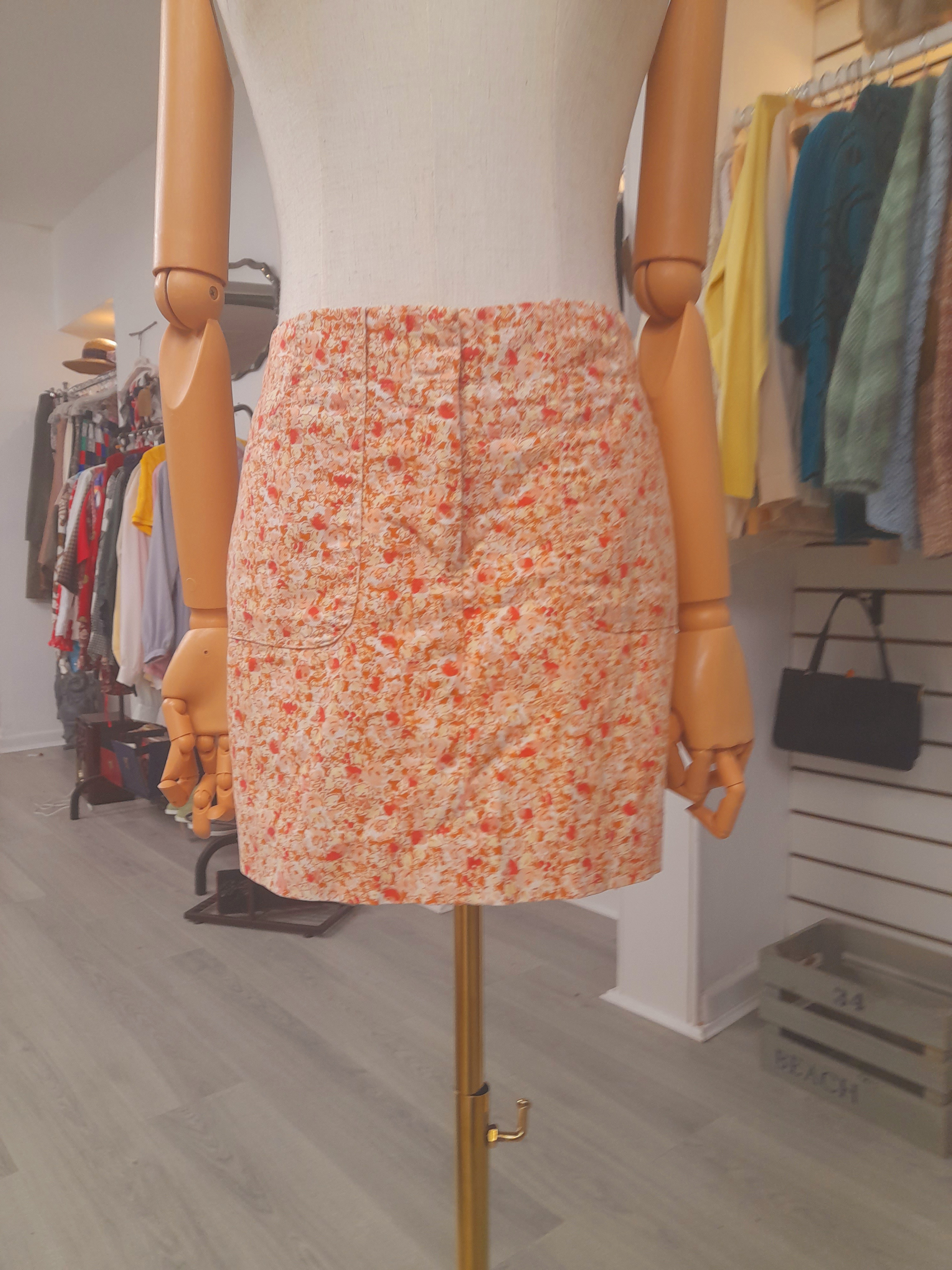 Express Stretch Cotton Mini Skirt, Size M