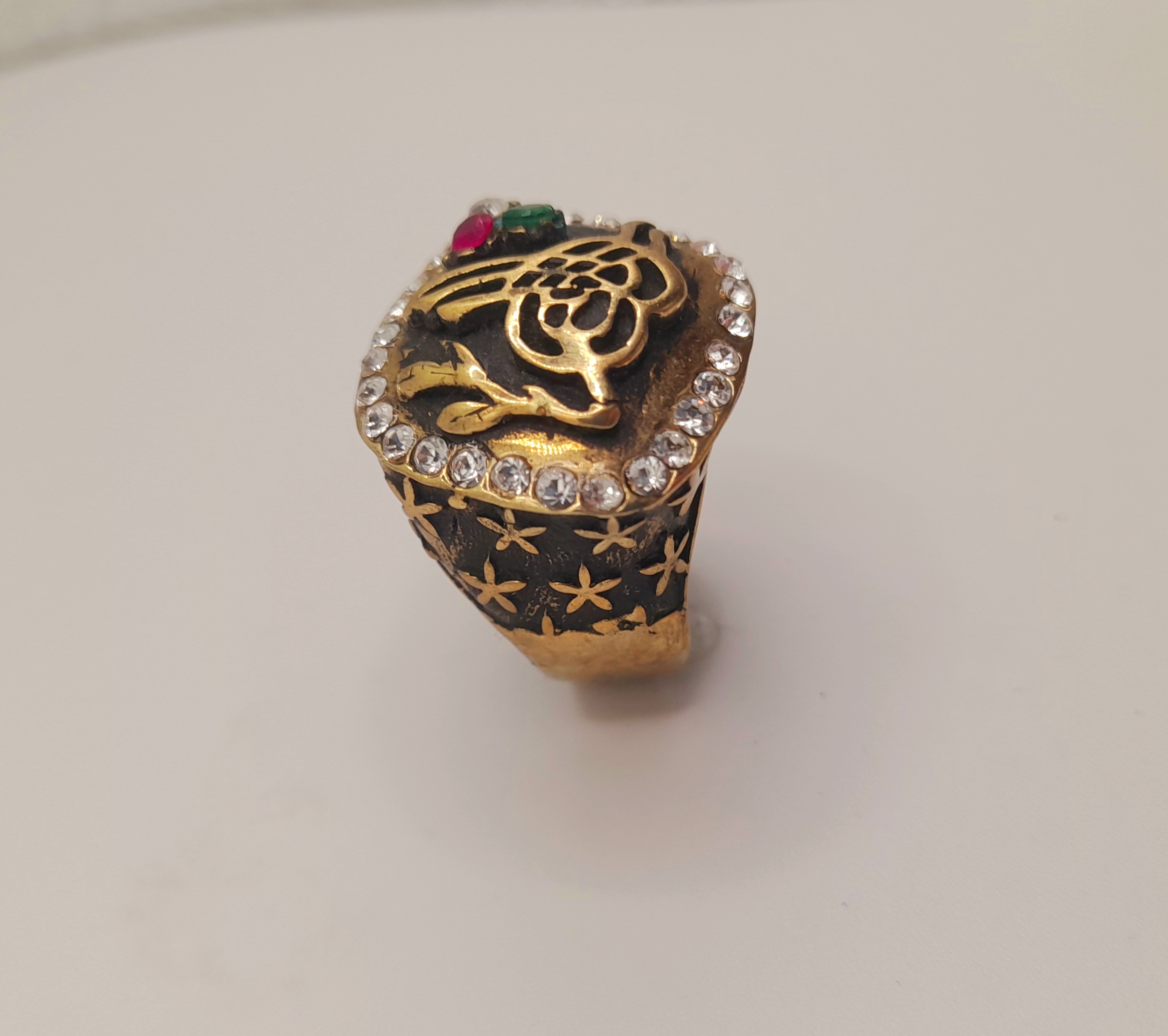 Vintage-style Cocktail Ring, Size  P 1/2 - Q 1/2