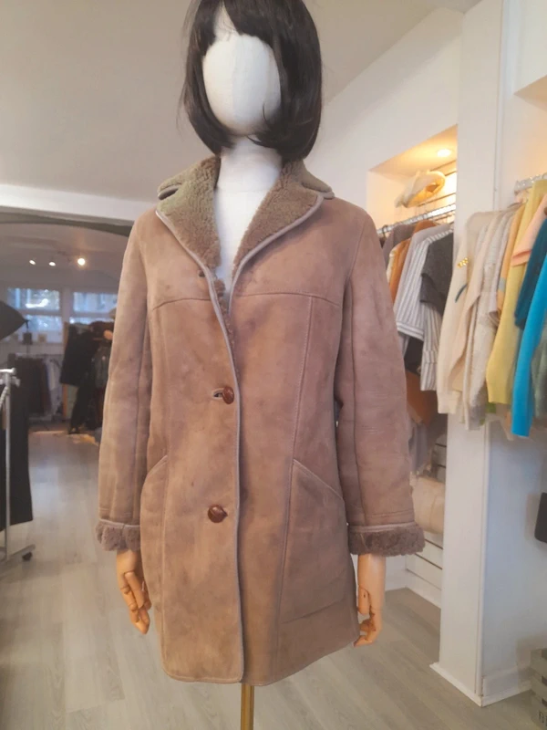 Vintage Shabby Chic Morlands 70s Sheepskin Coat, Size S