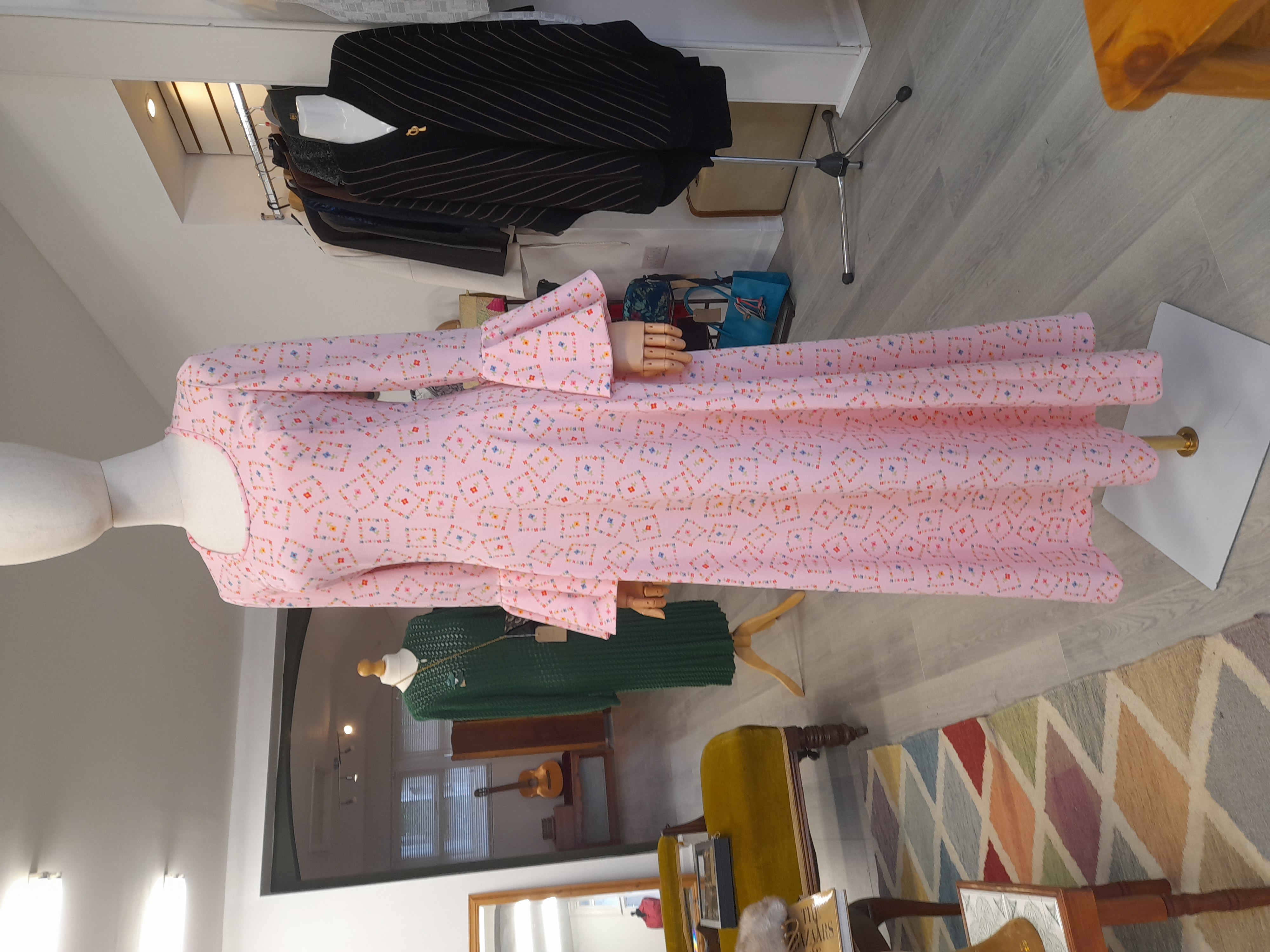 70s Vintage Maxi Pink Dress, Size M to L