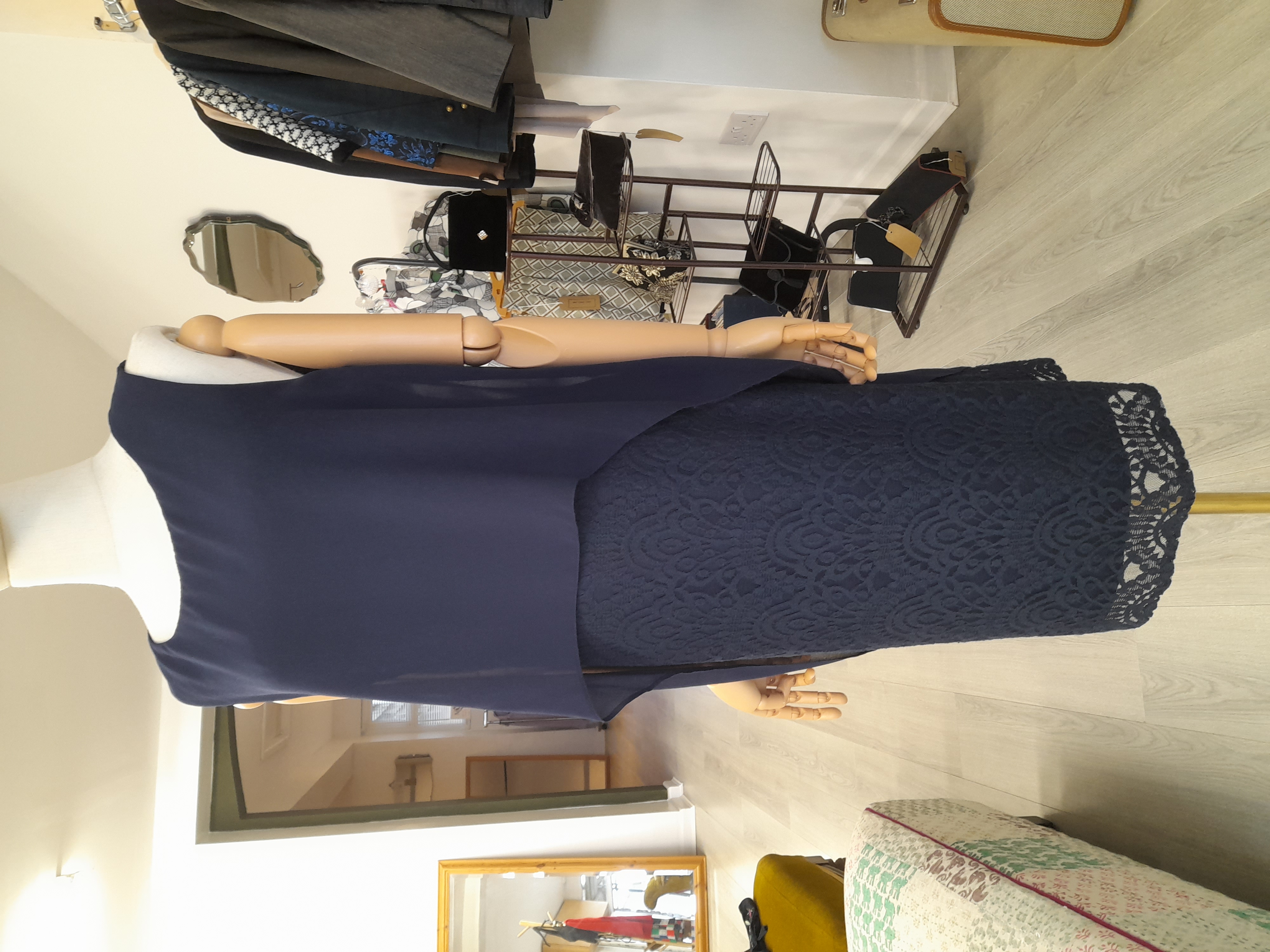 RJR John Rocha Navy Lace Dress, Size 14