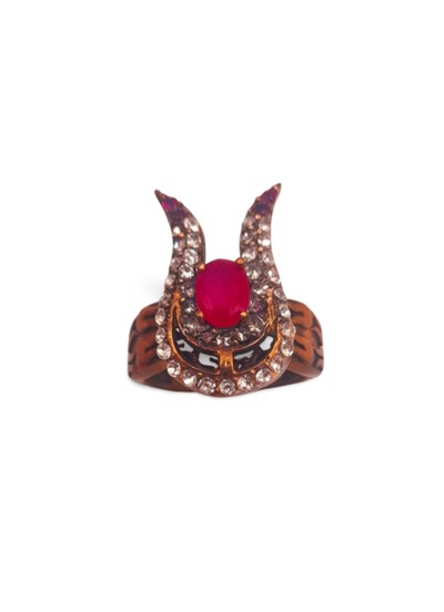 Red Stone Tulip Ring, Size P