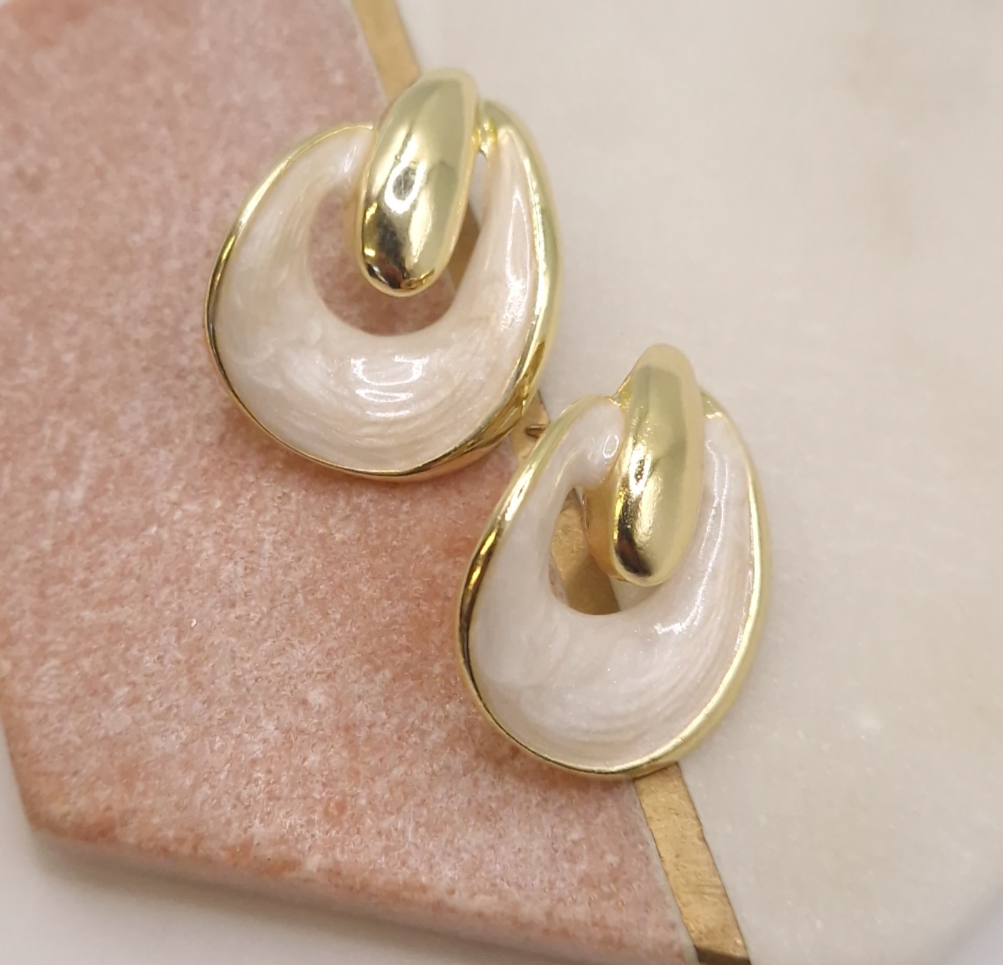 chunky gold-tone stud earrings
