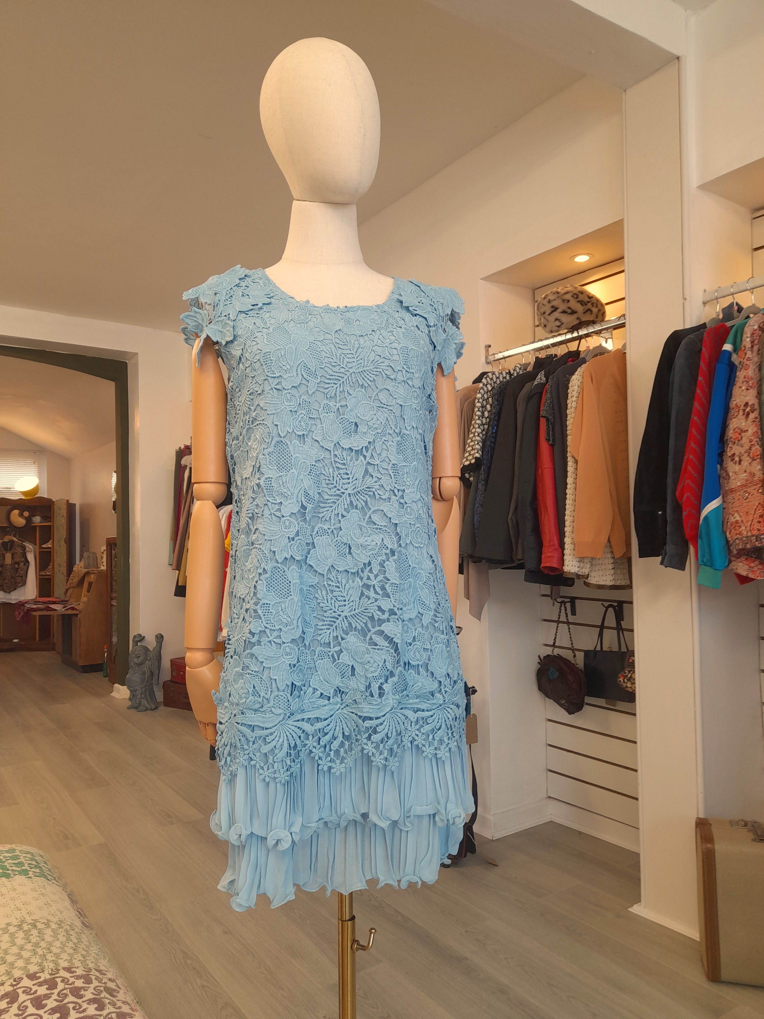 Baby Blue Jolie Moi Lace Dress, Size 10