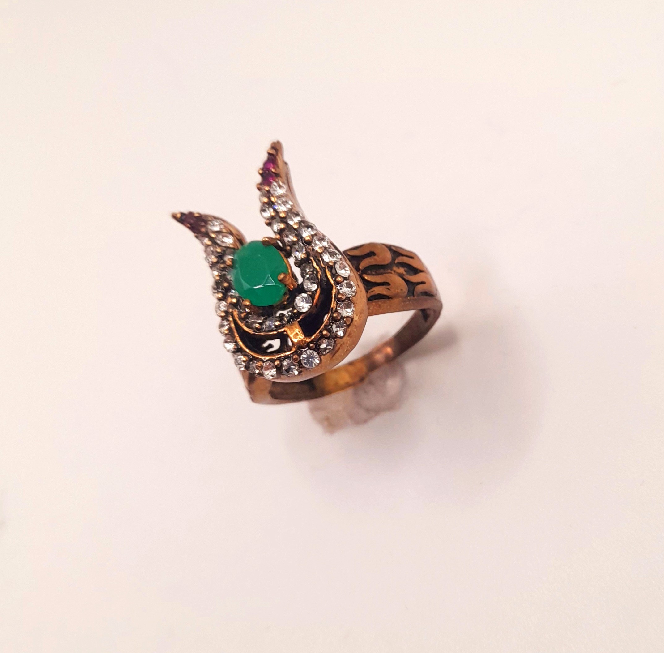 Green Emerald-inspired Tulip Ring