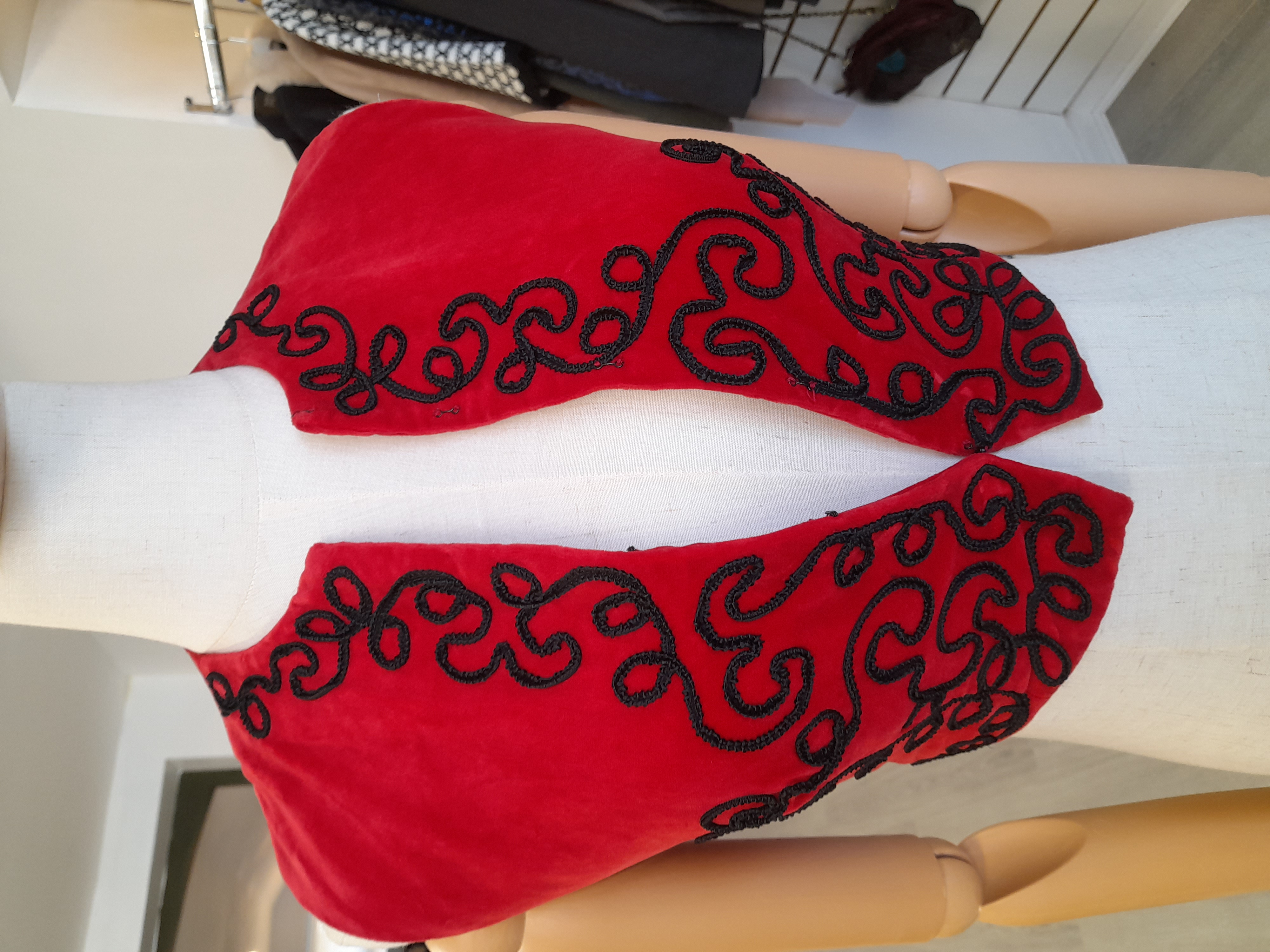 Vintage Herselle Embodied Velvet Waistcoat, Size XXS to XS