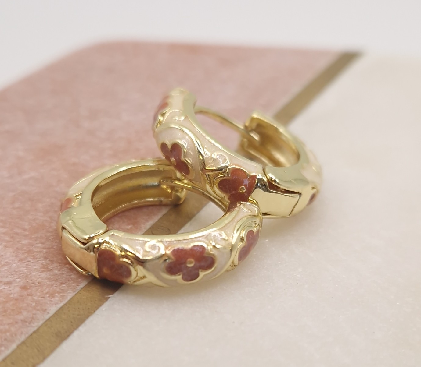 Floral hoop earrings