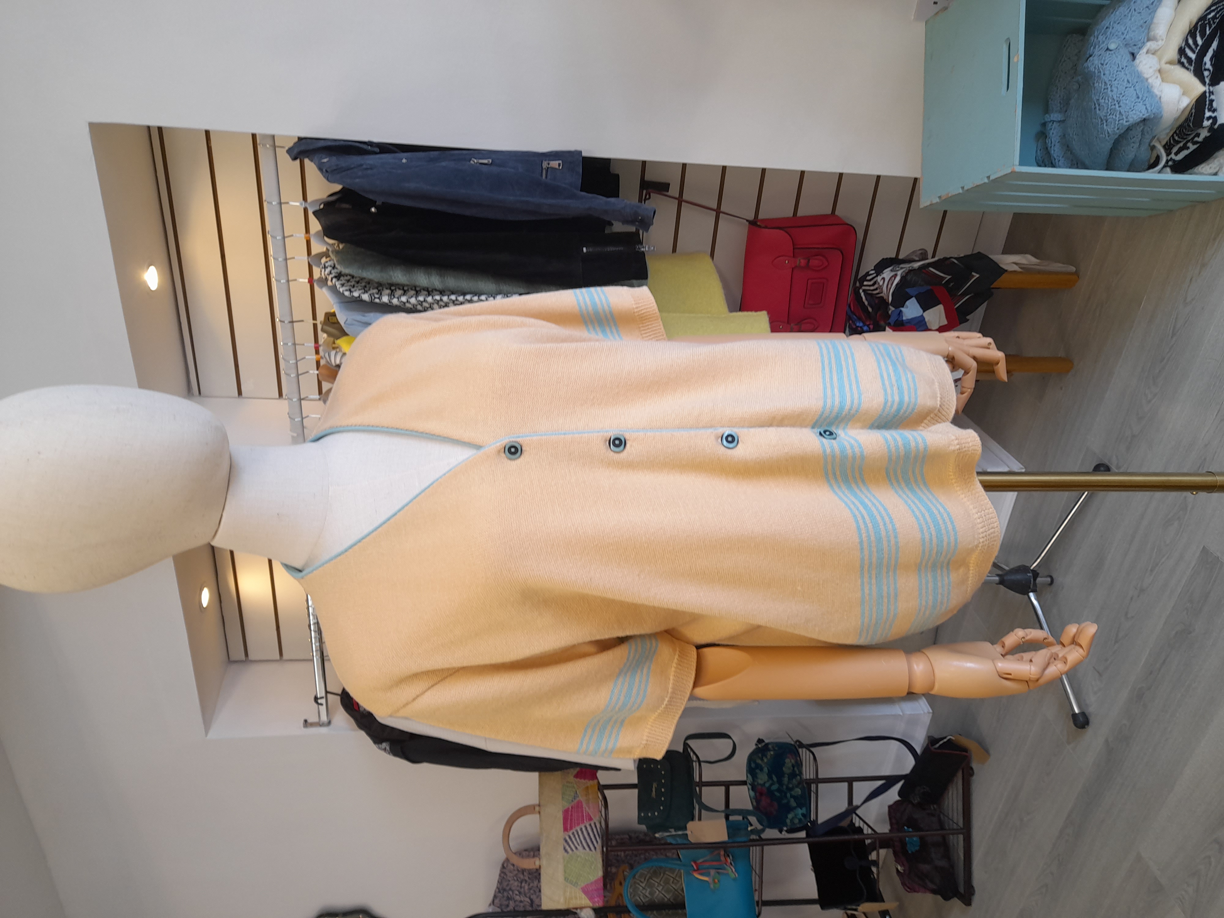 Vintage Wool Blend Short Sleeve Cardigan/ Blouse